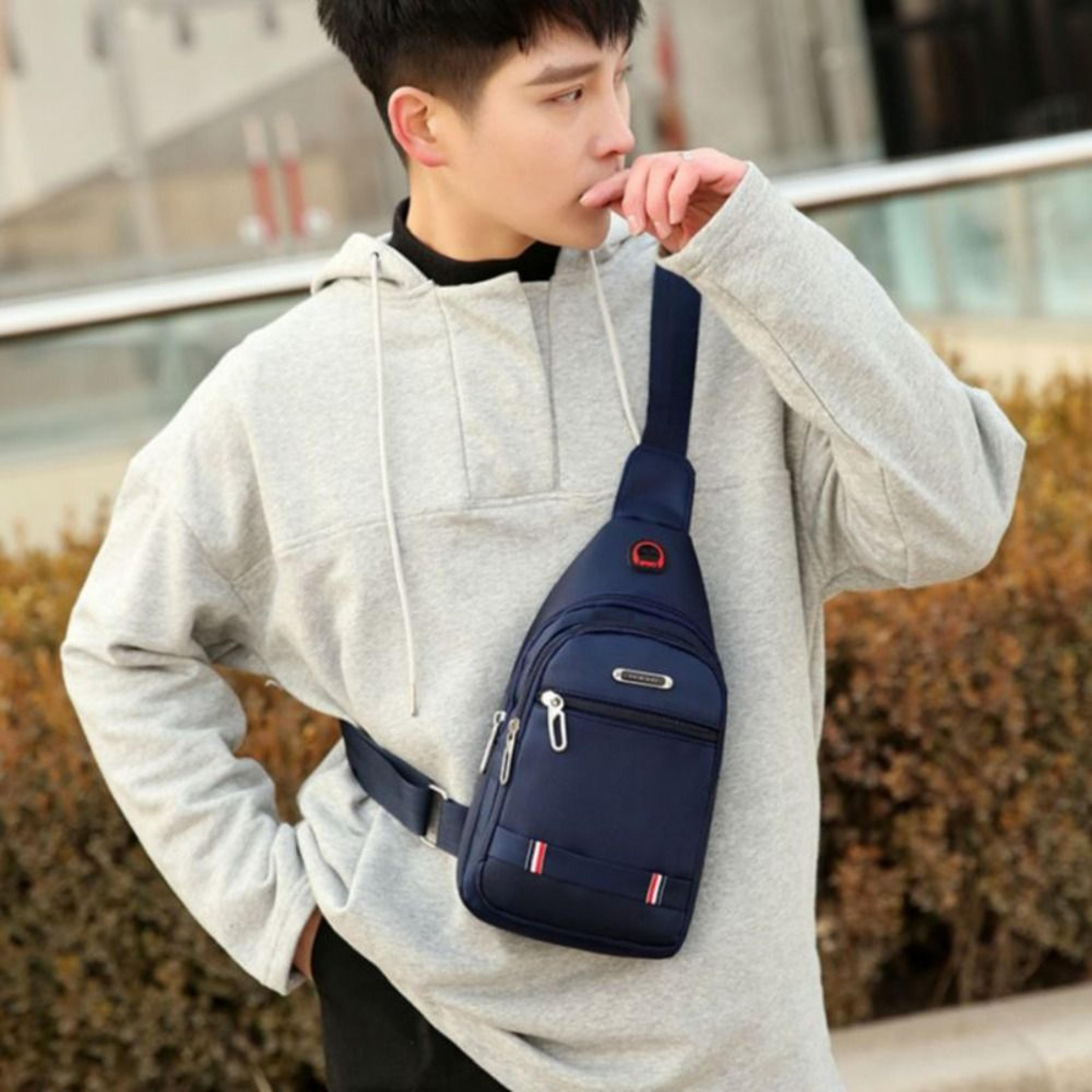 Mens Messenger Bag Oxford Crossbody Bag With USB Charging Port And Multi Zipper Storage 5
