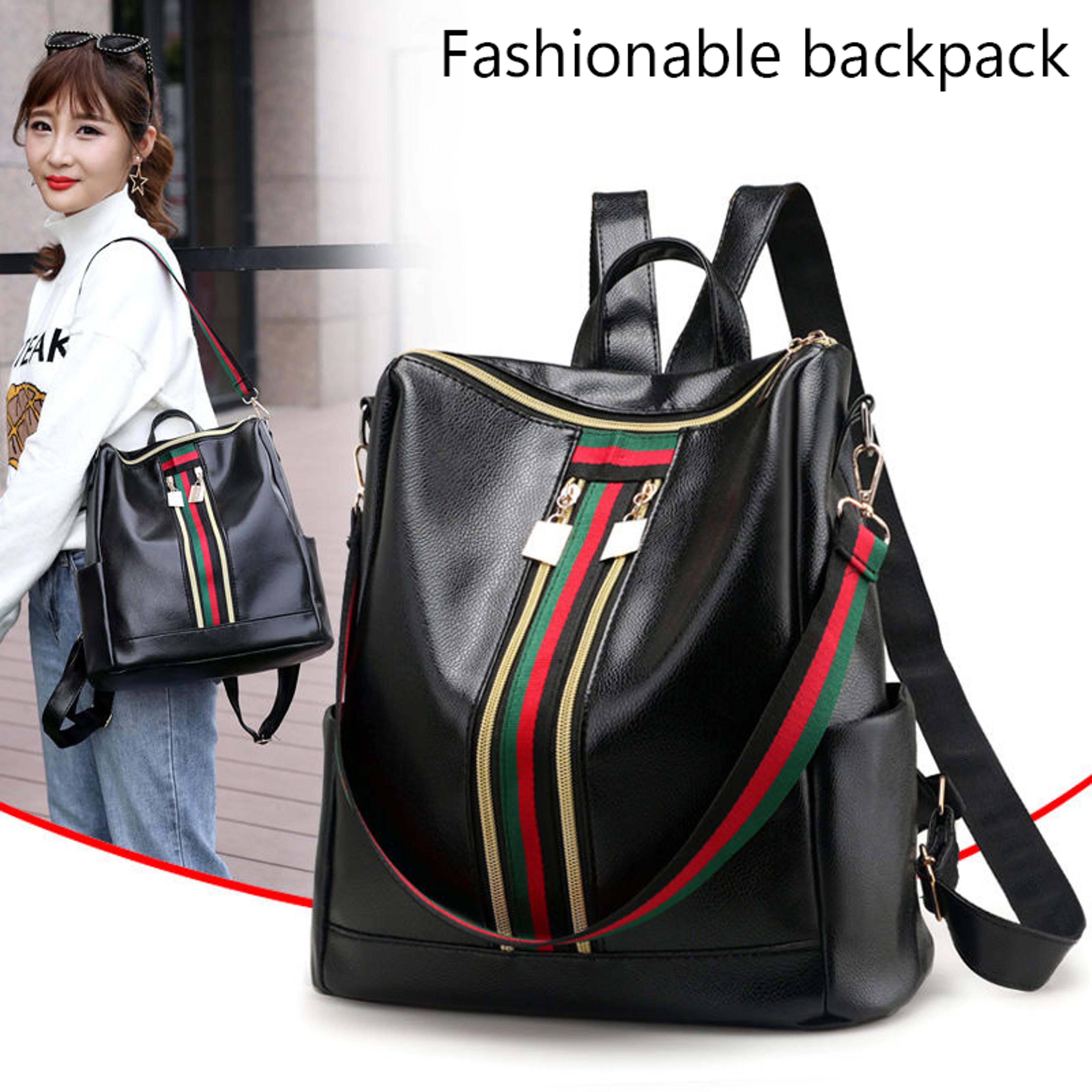 Chic Multiway Backpack Lightweight Travel Bag With Stylish Striped Detail And Spacious Storage 2