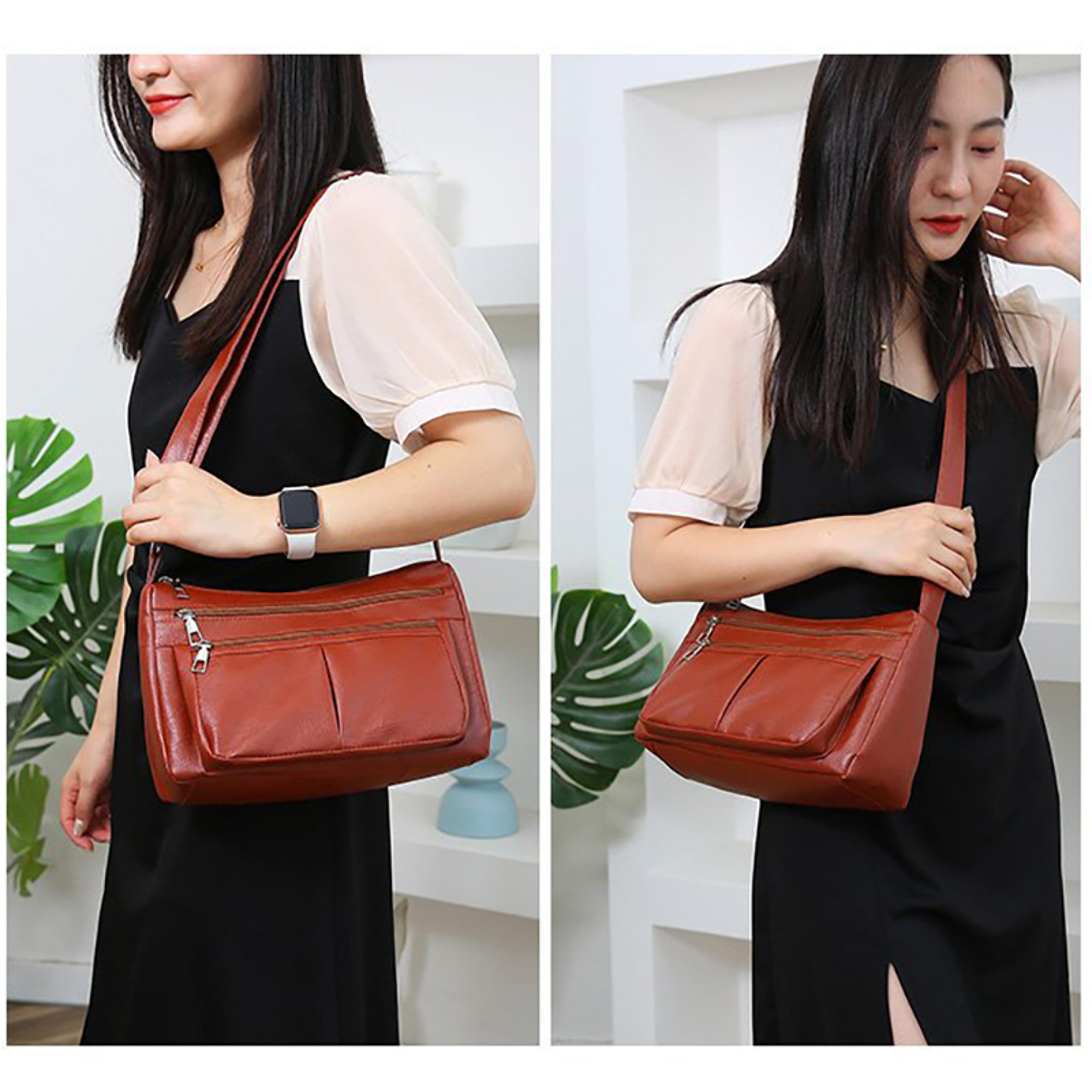 Soft Leather Korean Style Shoulder Bag Women Fashion Crossbody Handbag 3