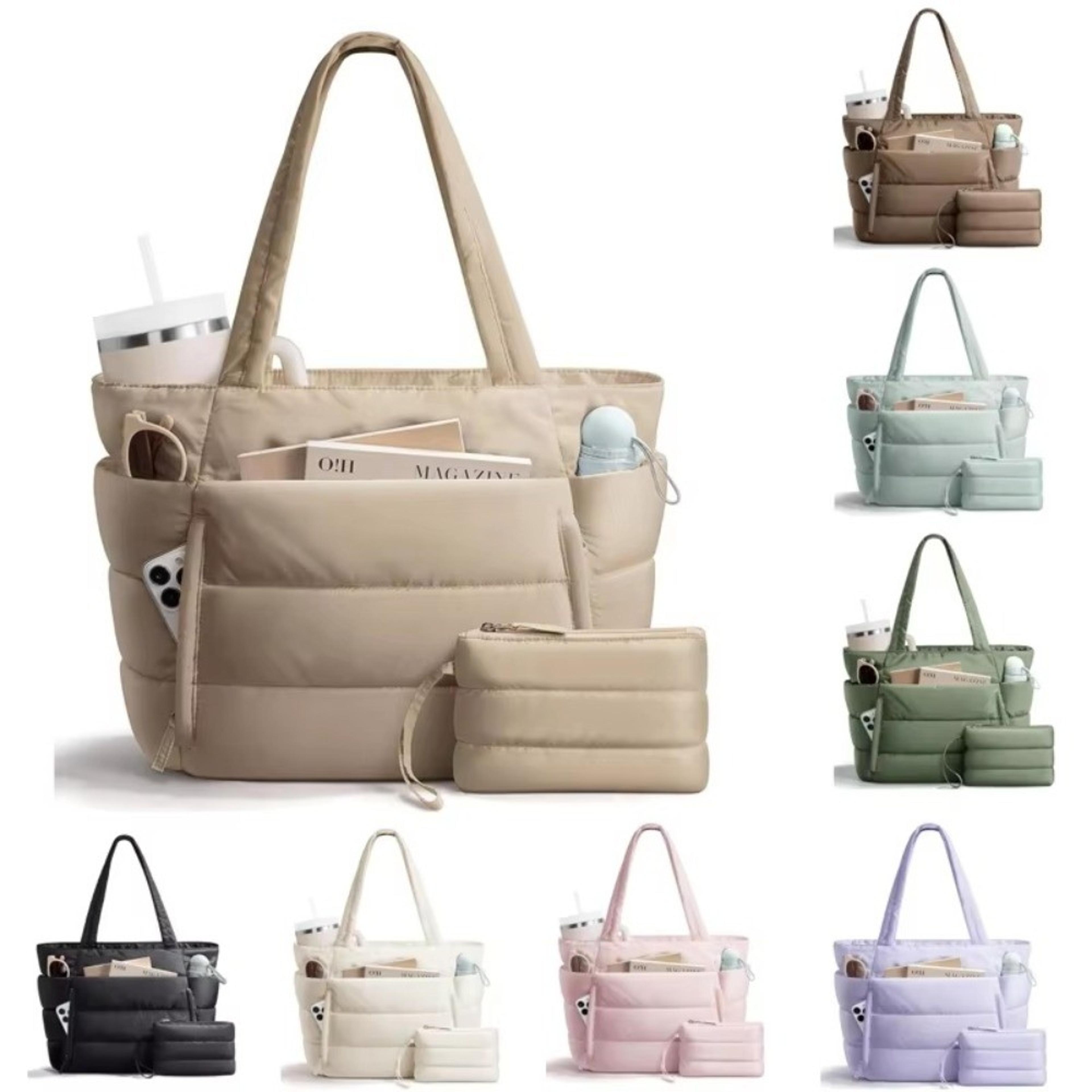 large capacity tote bag for women with multiple pockets lightweight water resistant shoulder bag