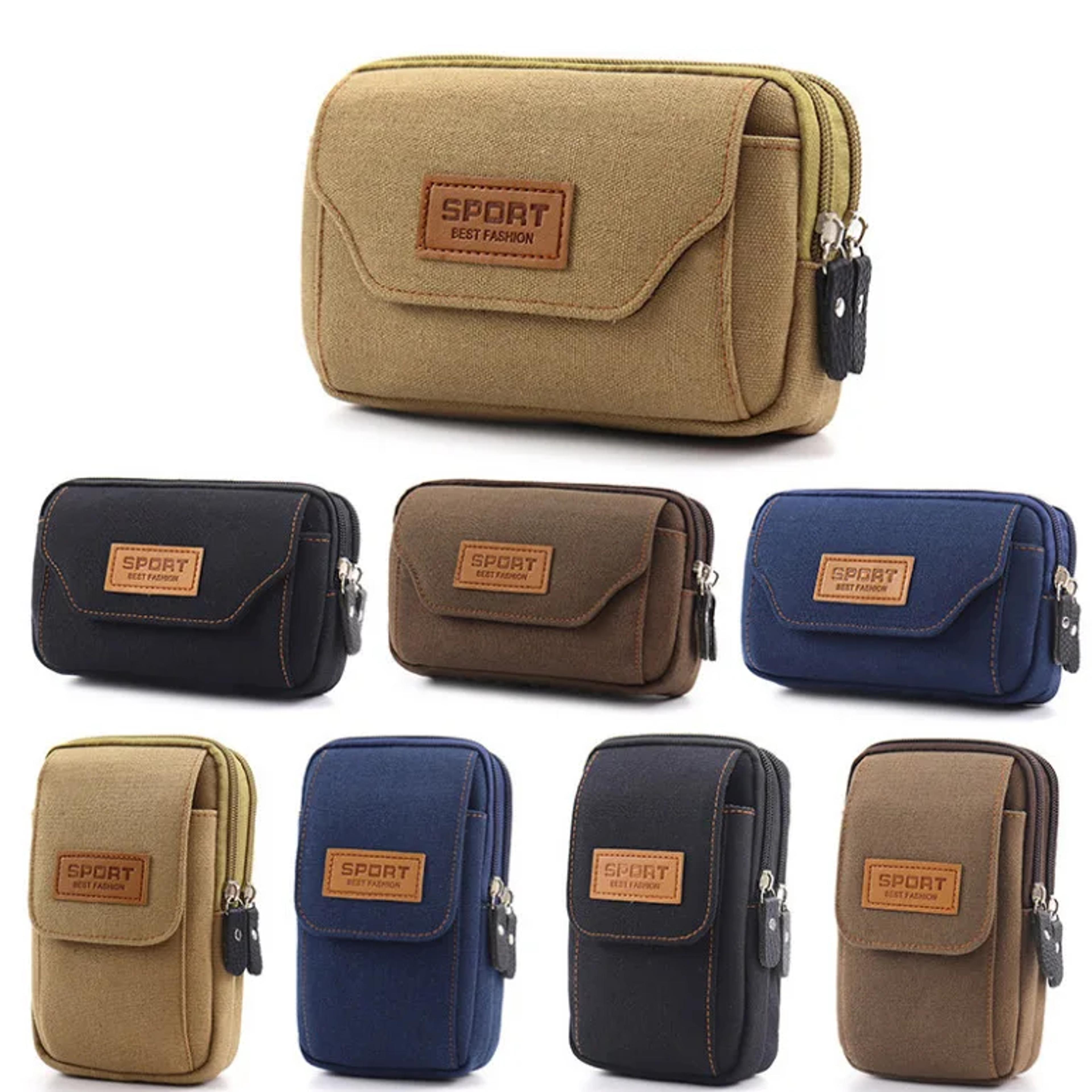 Soft Canvas Waist Pack For Men Compact Belt Bag For Travel Running Camping 1
