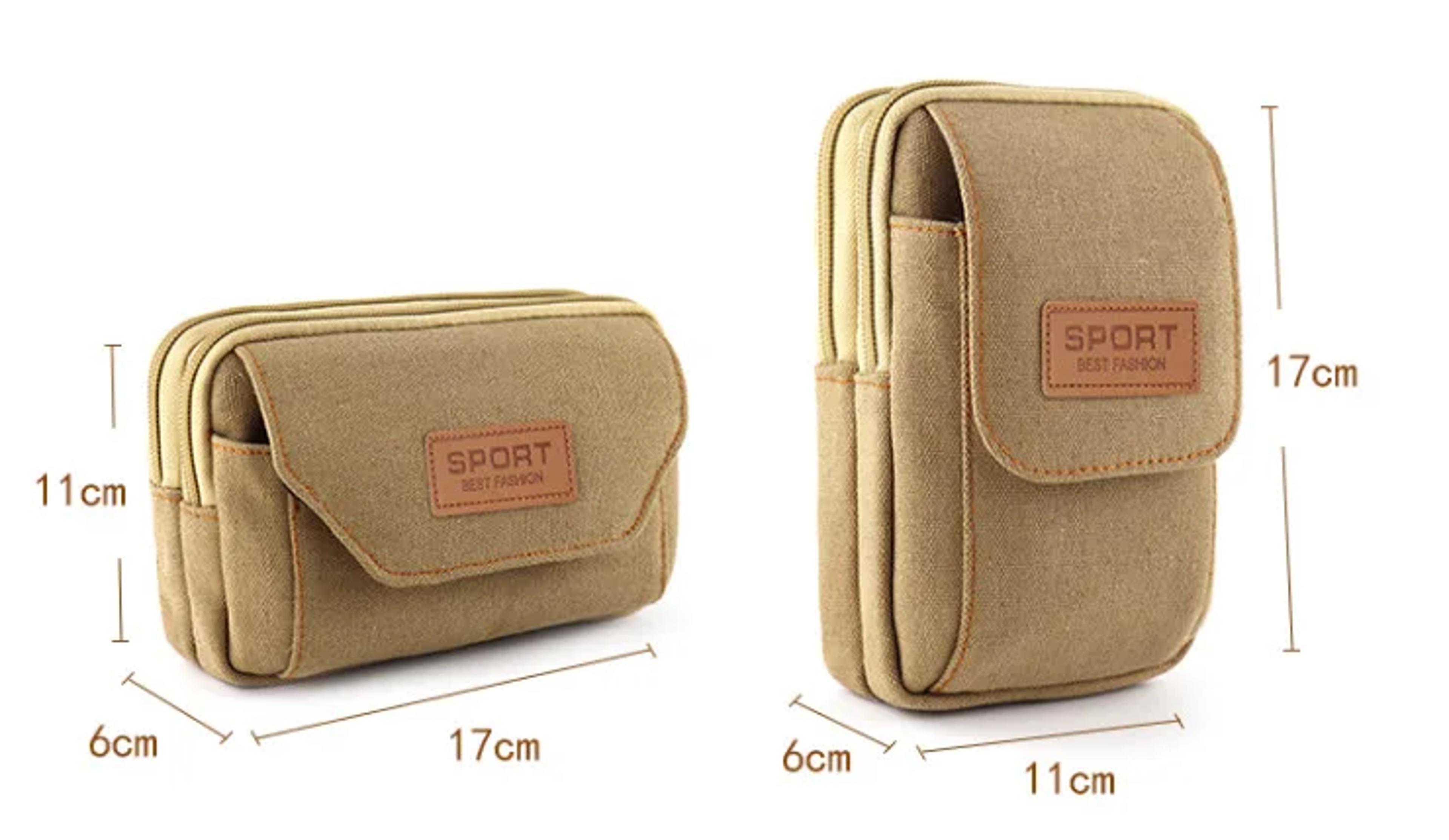Soft Canvas Waist Pack For Men Compact Belt Bag For Travel Running Camping 2