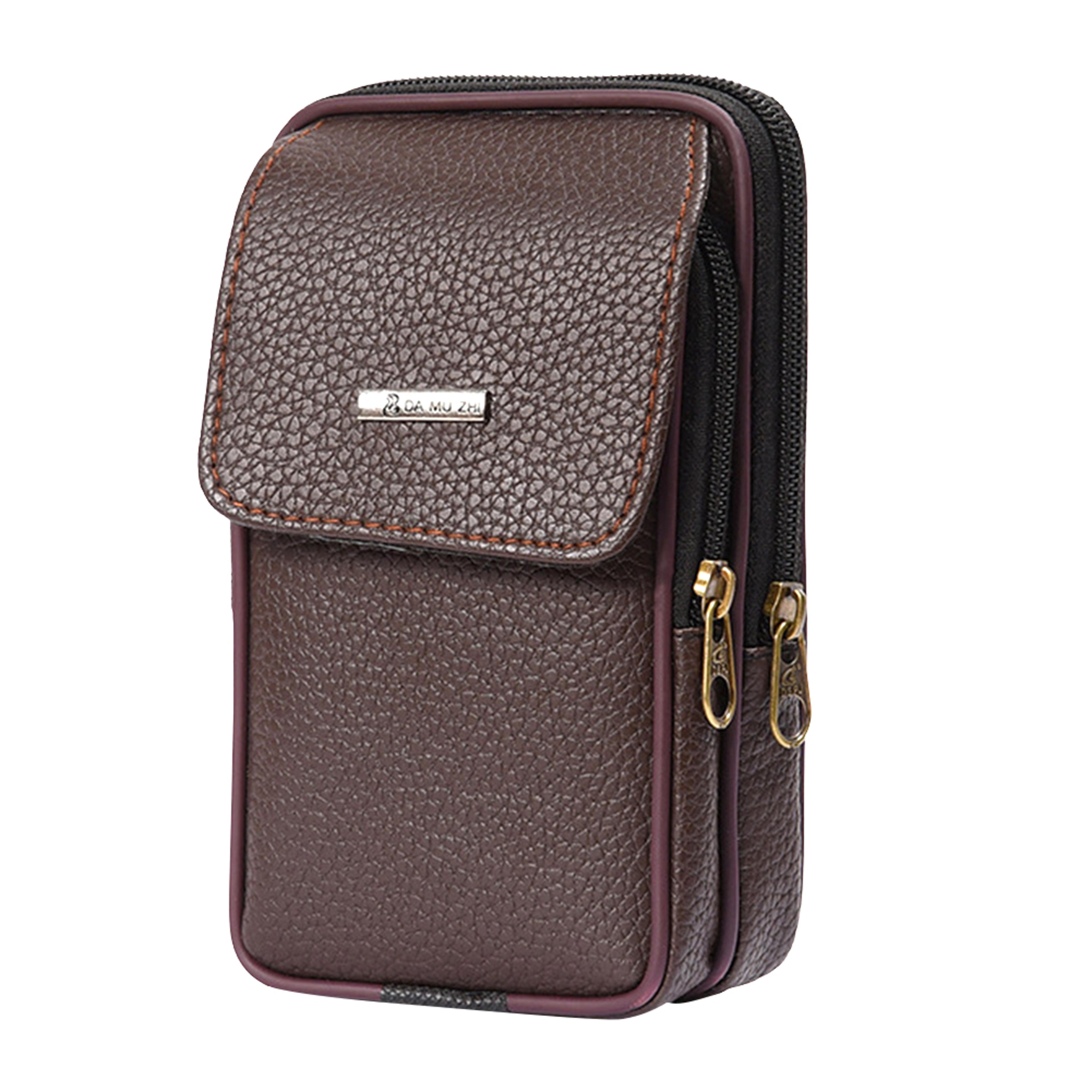 PU Leather Men Waist Bag Stylish Travel Fanny Pack Phone Pouch 6