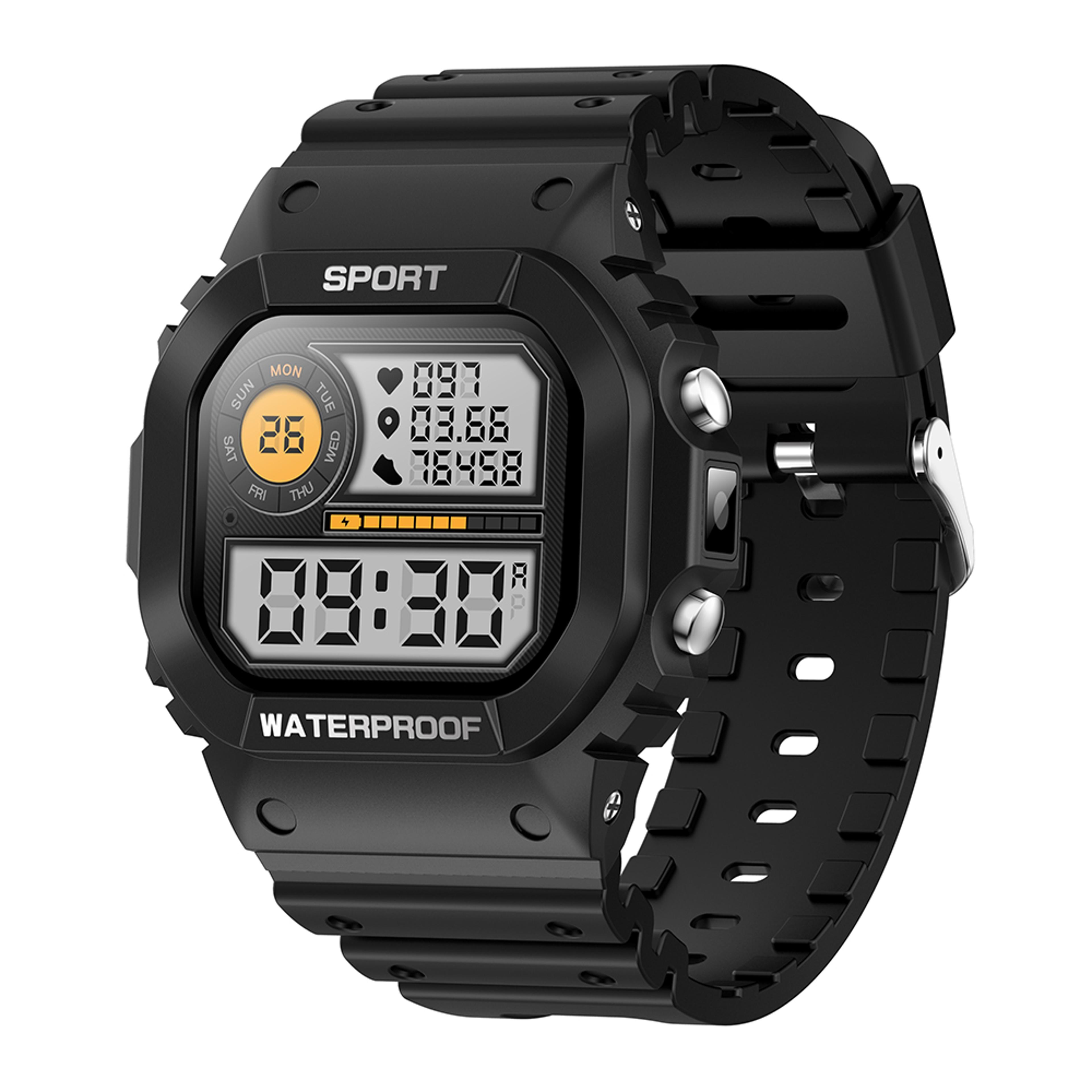 waterproof smart watch for men women with health tracking sports mode led flashlight