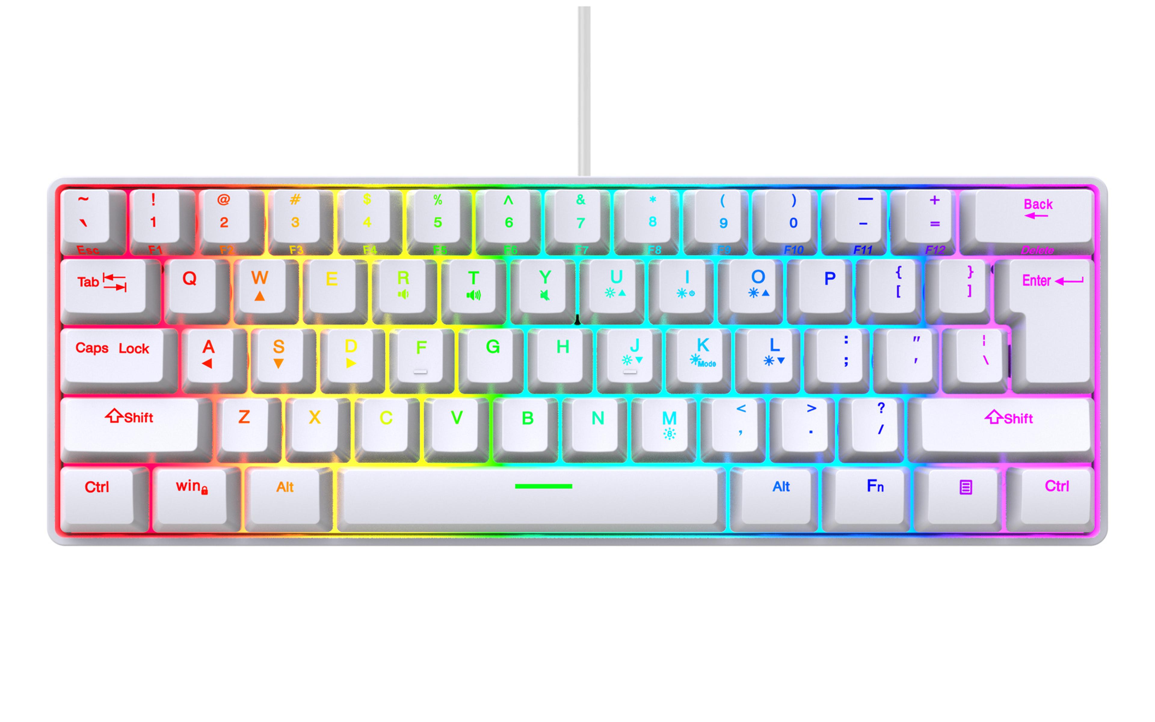 rgb backlit key compact gaming keyboard waterproof mechanical feel keyboard