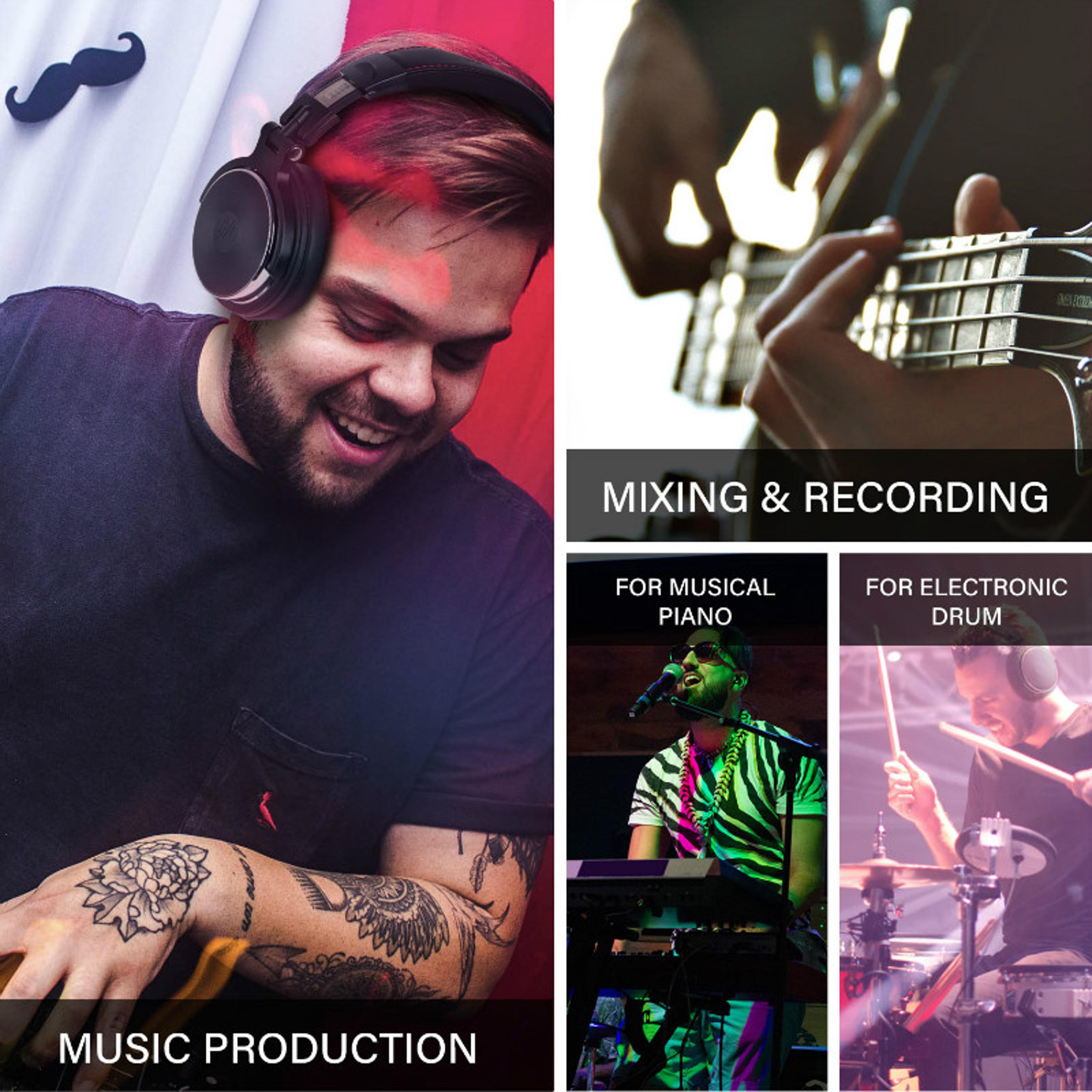 Wired Studio Headphones With Mic Drivers For DJ Monitoring 4