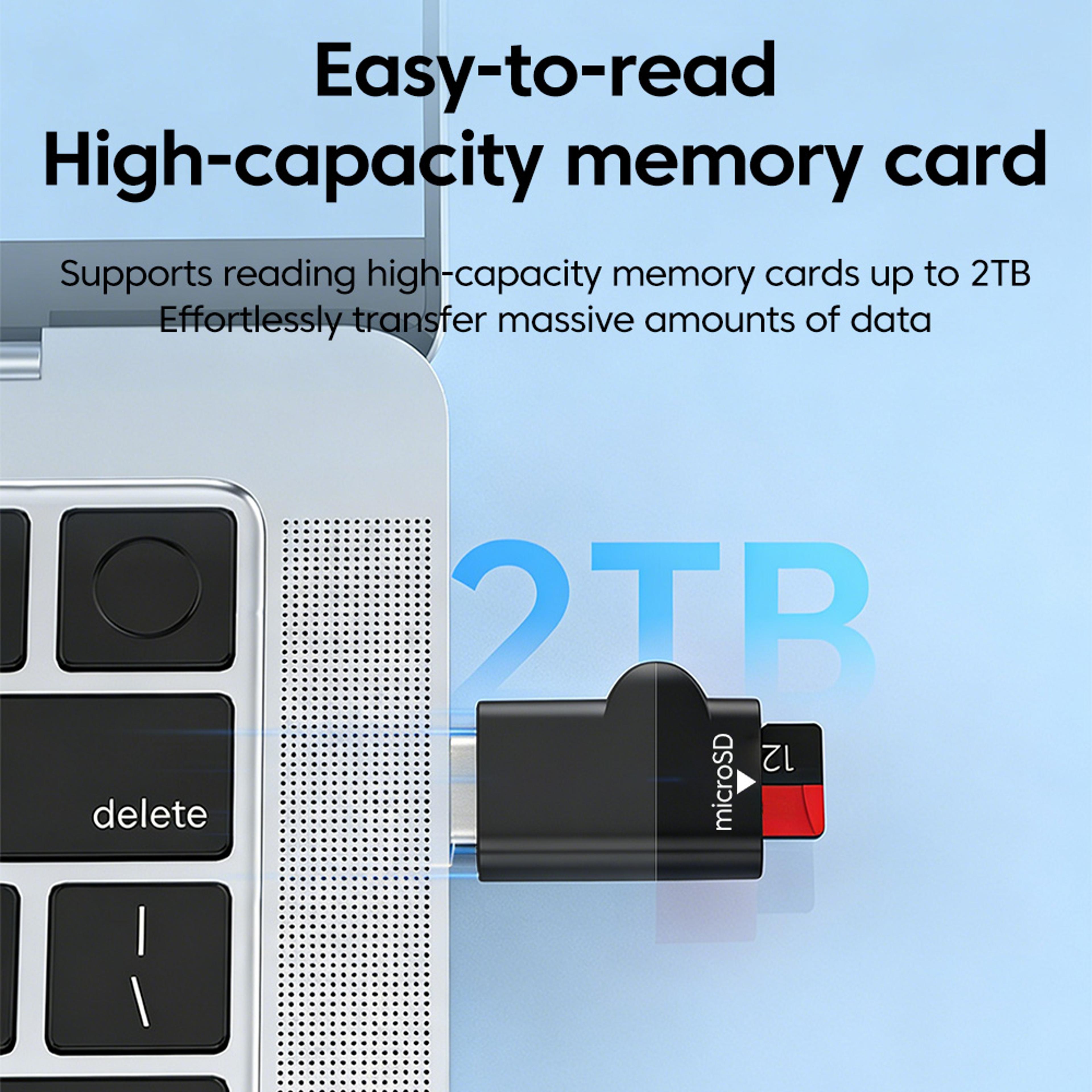 USB C Mini TF Card Reader Portable Memory Card Adapter For IPhone Laptop MacBook 5