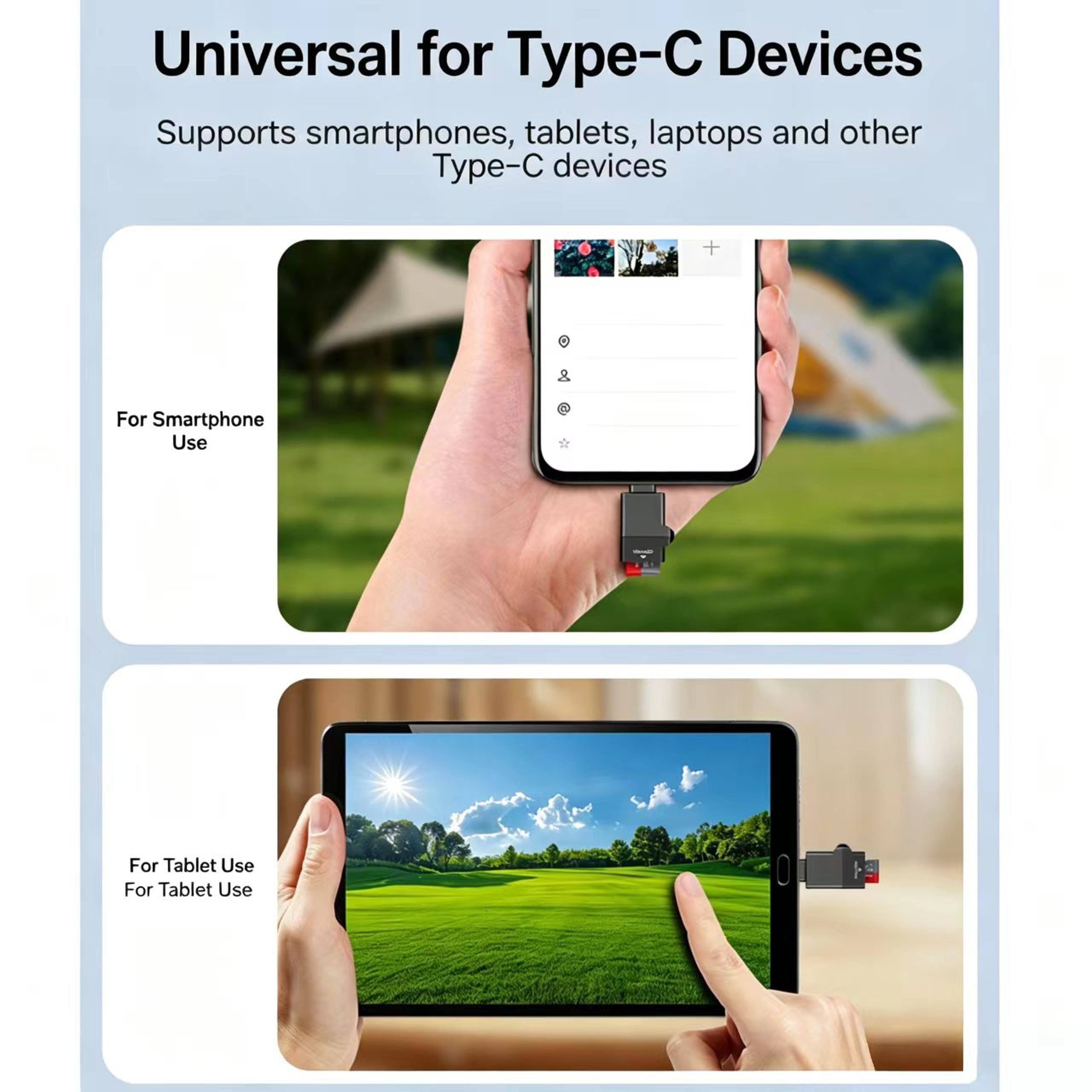 Mini USB C Micro SD TF Card Reader For IPhone MacBook Laptop 5