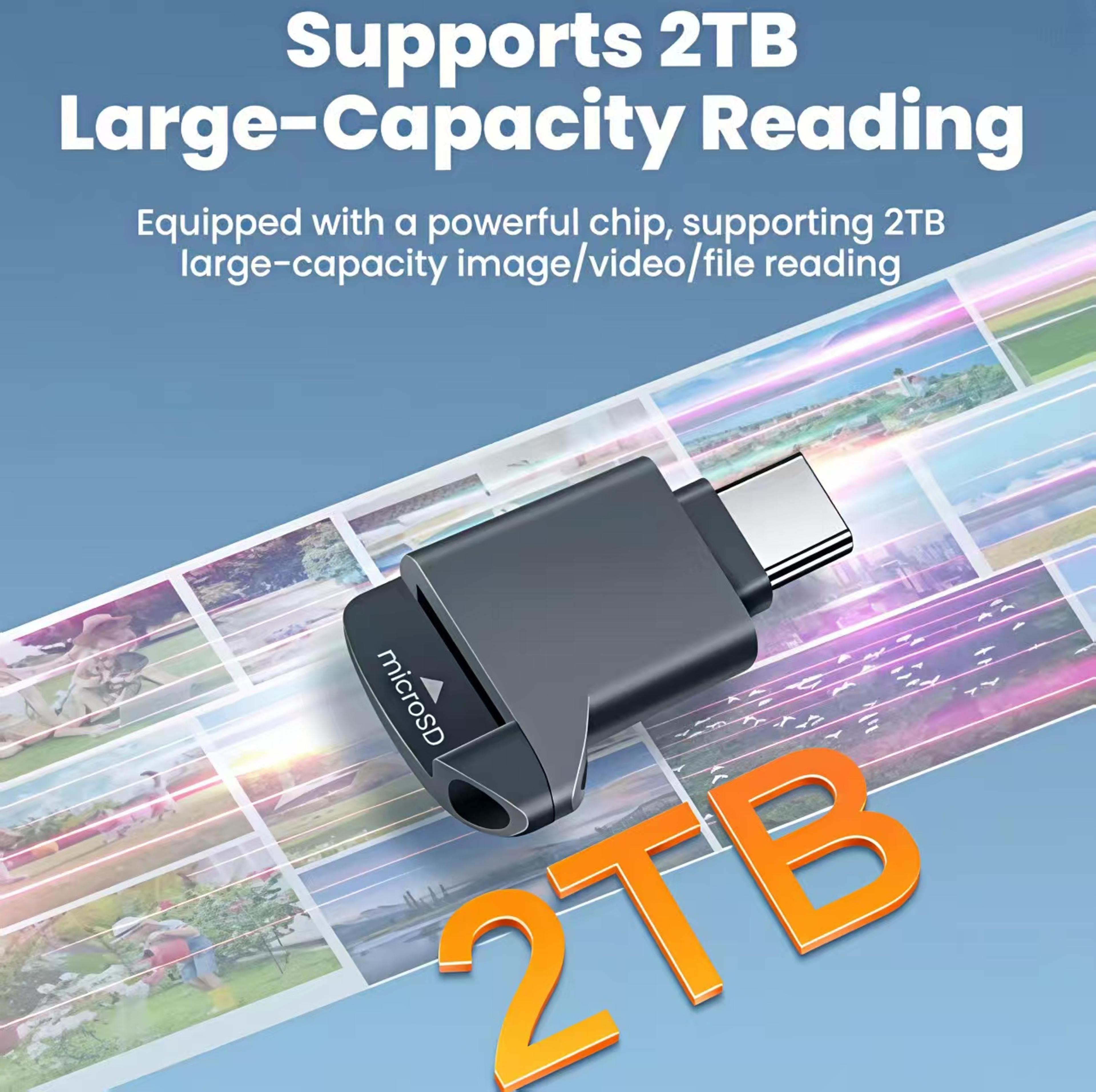 Mini USB C Micro SD TF Card Reader For IPhone MacBook Laptop 8