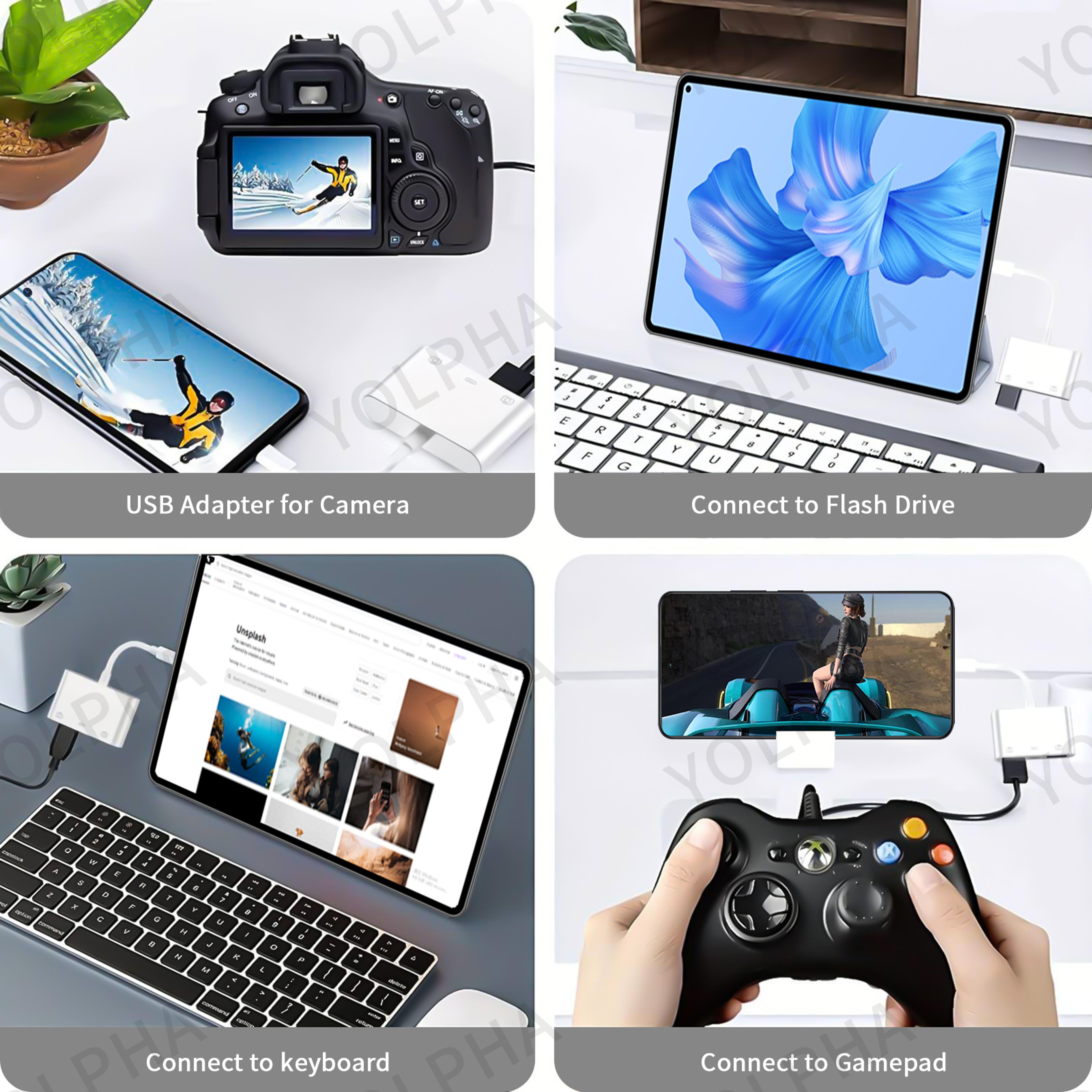 USB C OTG Adapter Card Reader With USB Port And Type C Charging 2