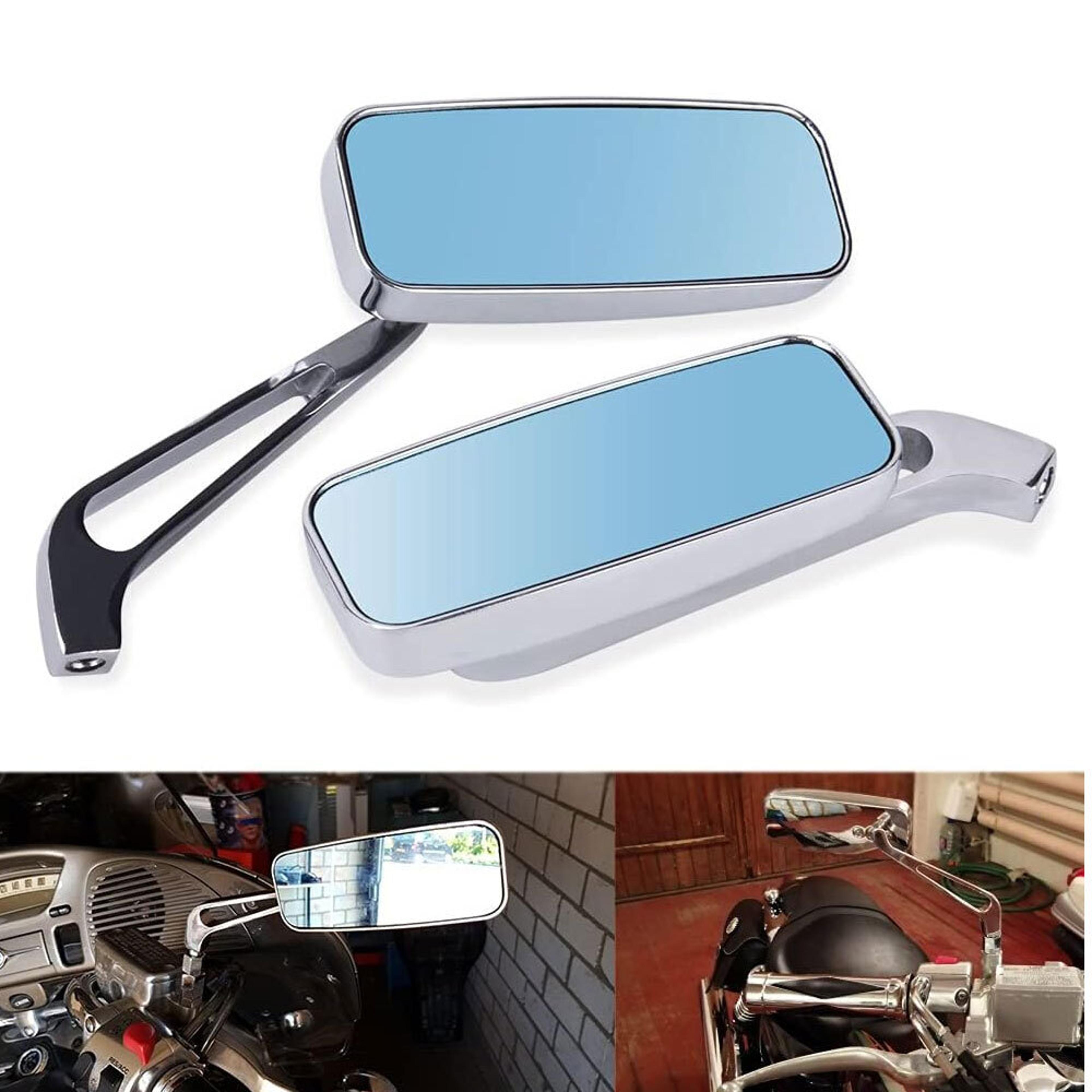 Rectangle Motorcycle Mirrors For Harley Cruiser Softail Sportster Bobber Chopper 4