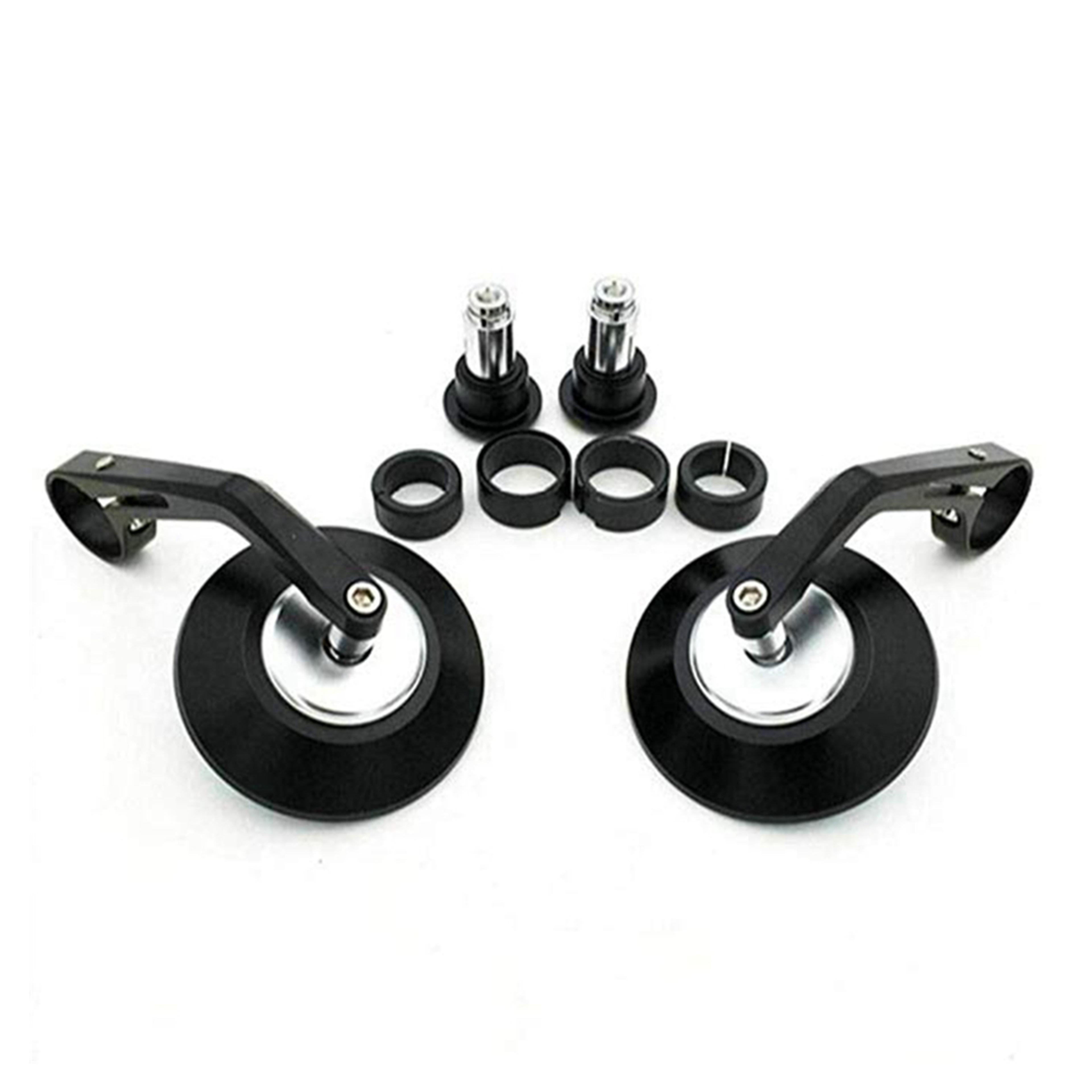 Motorcycle Bar End Mirrors Round Cafe Racer Rear View Mirrors 1