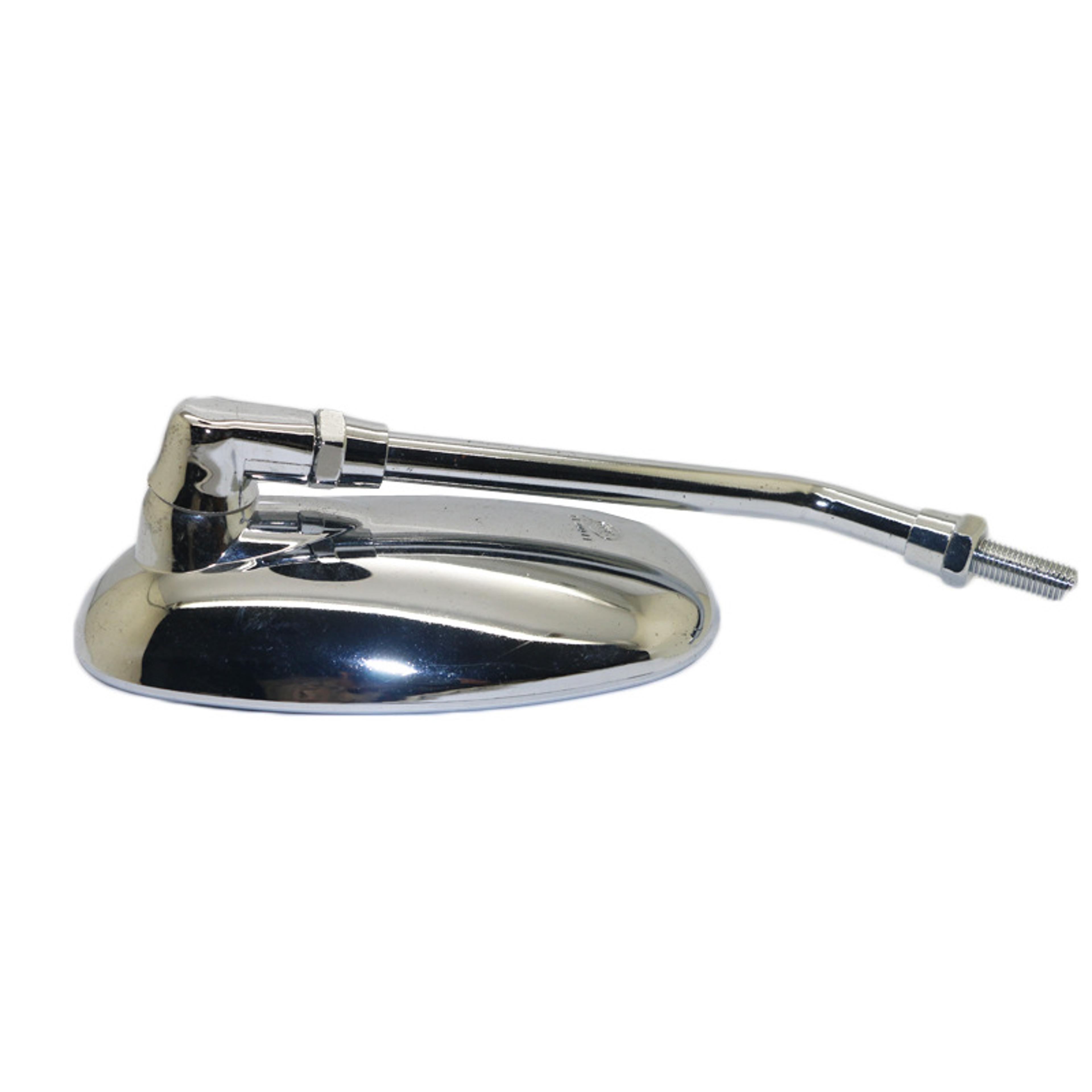 Chrome Oval 10mm Motorcycle Rearview Mirrors Universal Side Mirror Pair 2