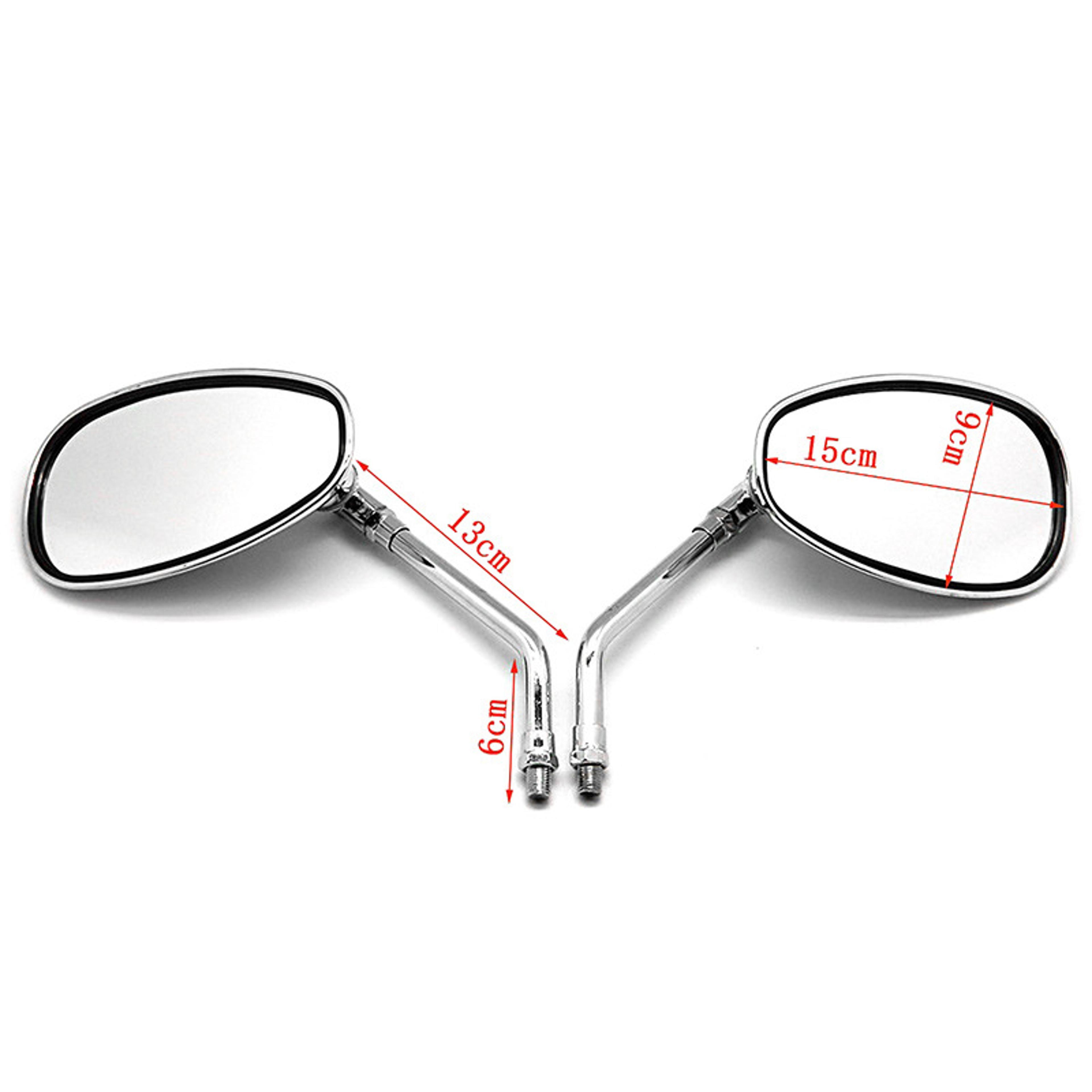 Chrome Oval 10mm Motorcycle Rearview Mirrors Universal Side Mirror Pair 5