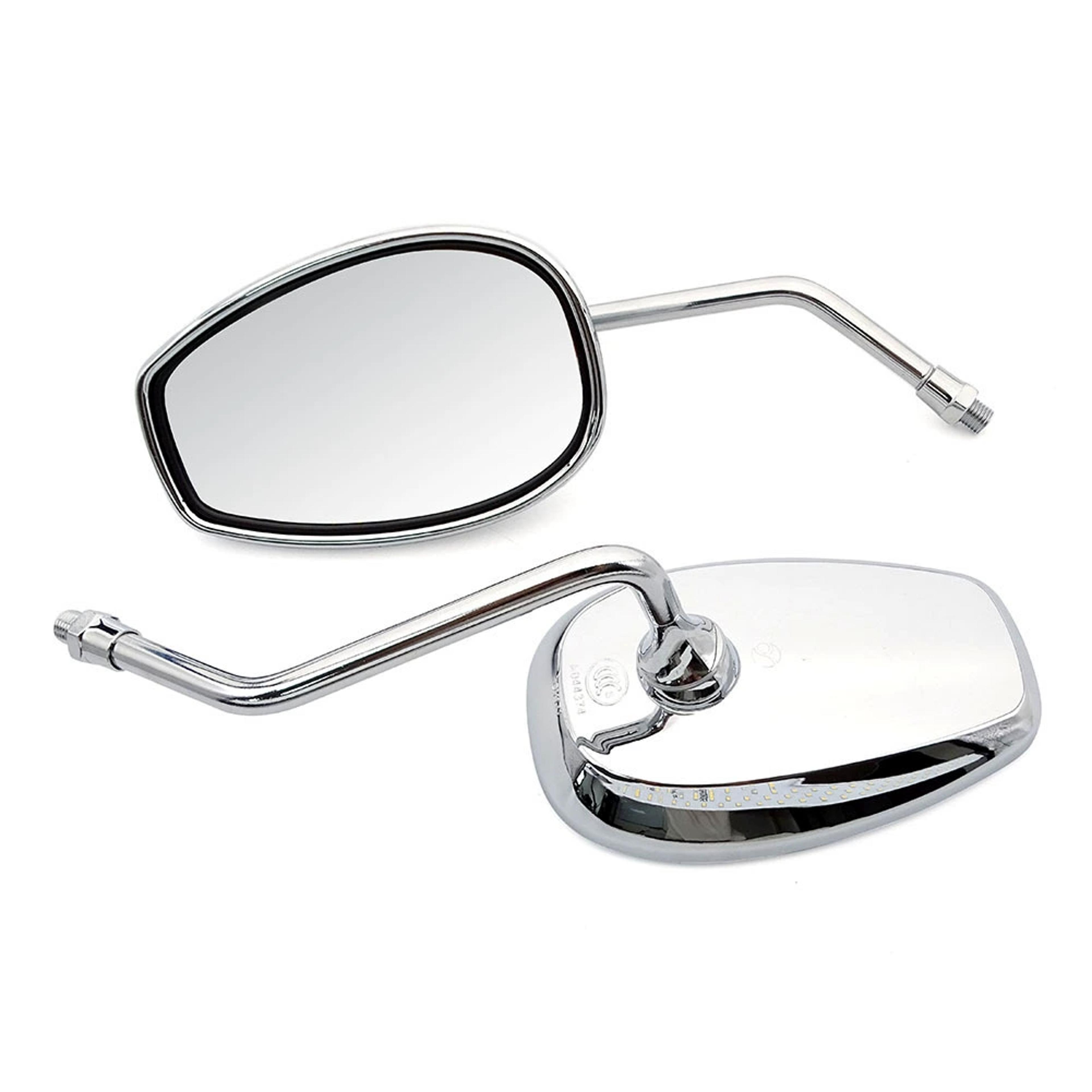 Universal Chrome Motorcycle Mirrors Adjustable Square Rearview Mirrors 1