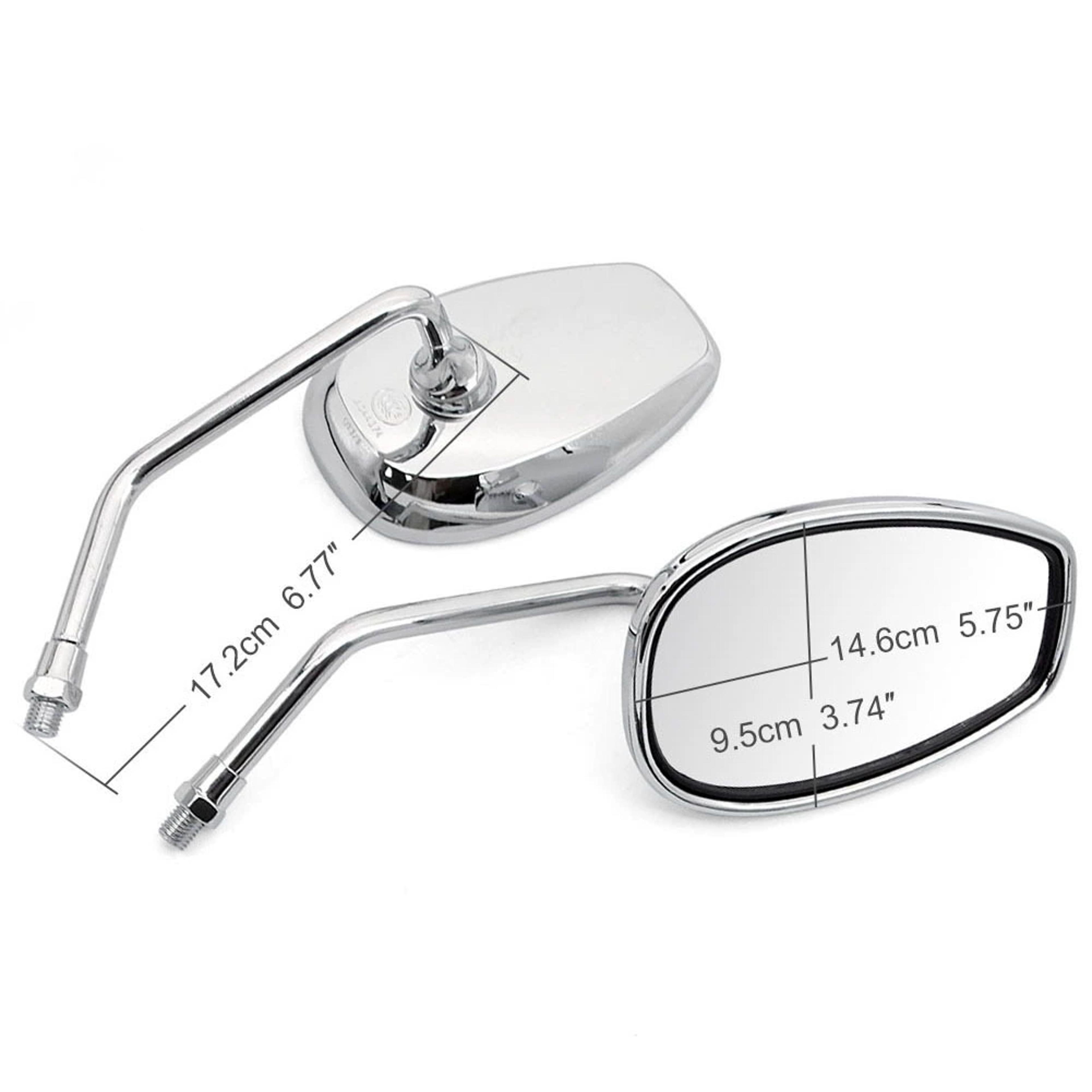 Universal Chrome Motorcycle Mirrors Adjustable Square Rearview Mirrors 3