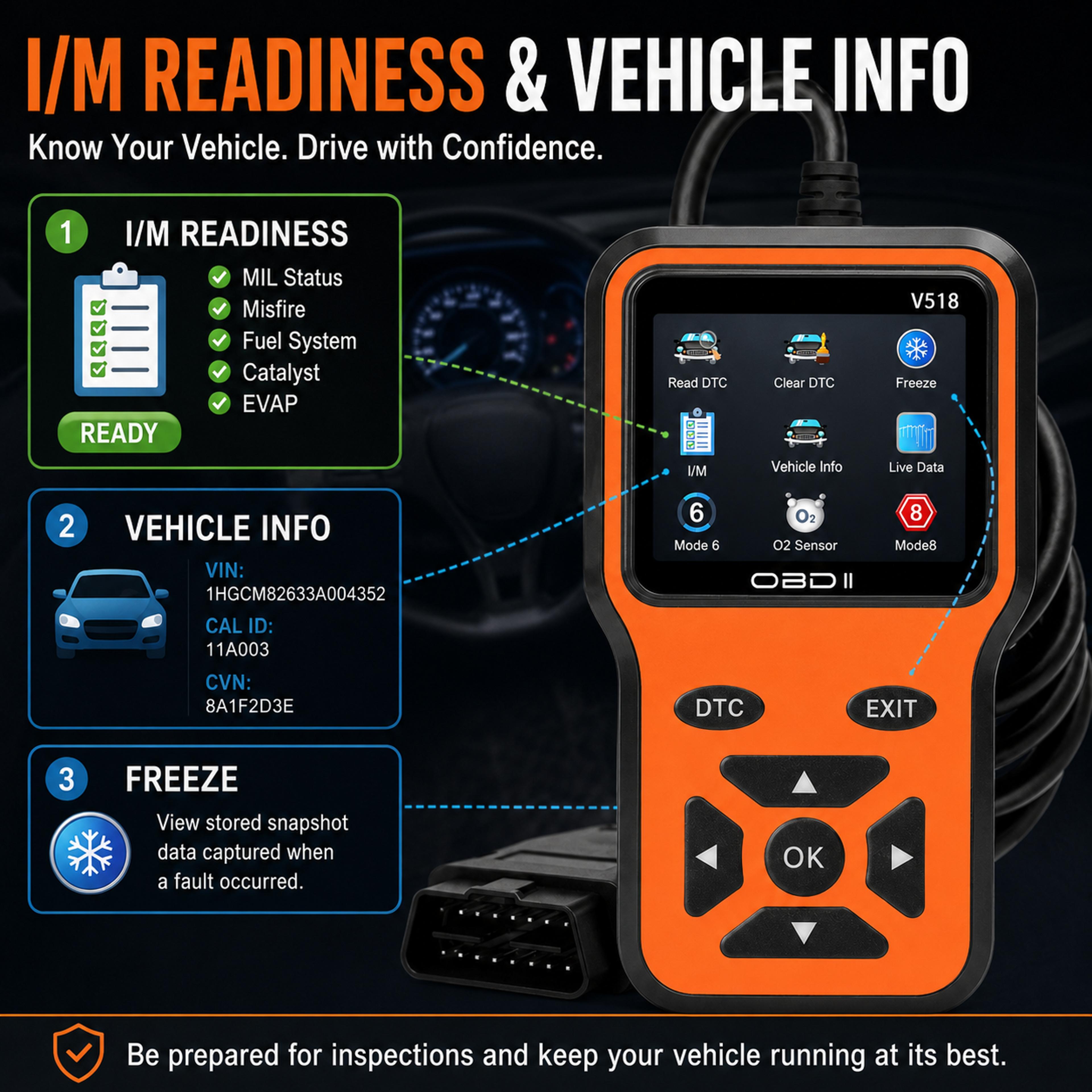 Scanner Car Diagnostic Tool Engine Code Reader With Live Data 7