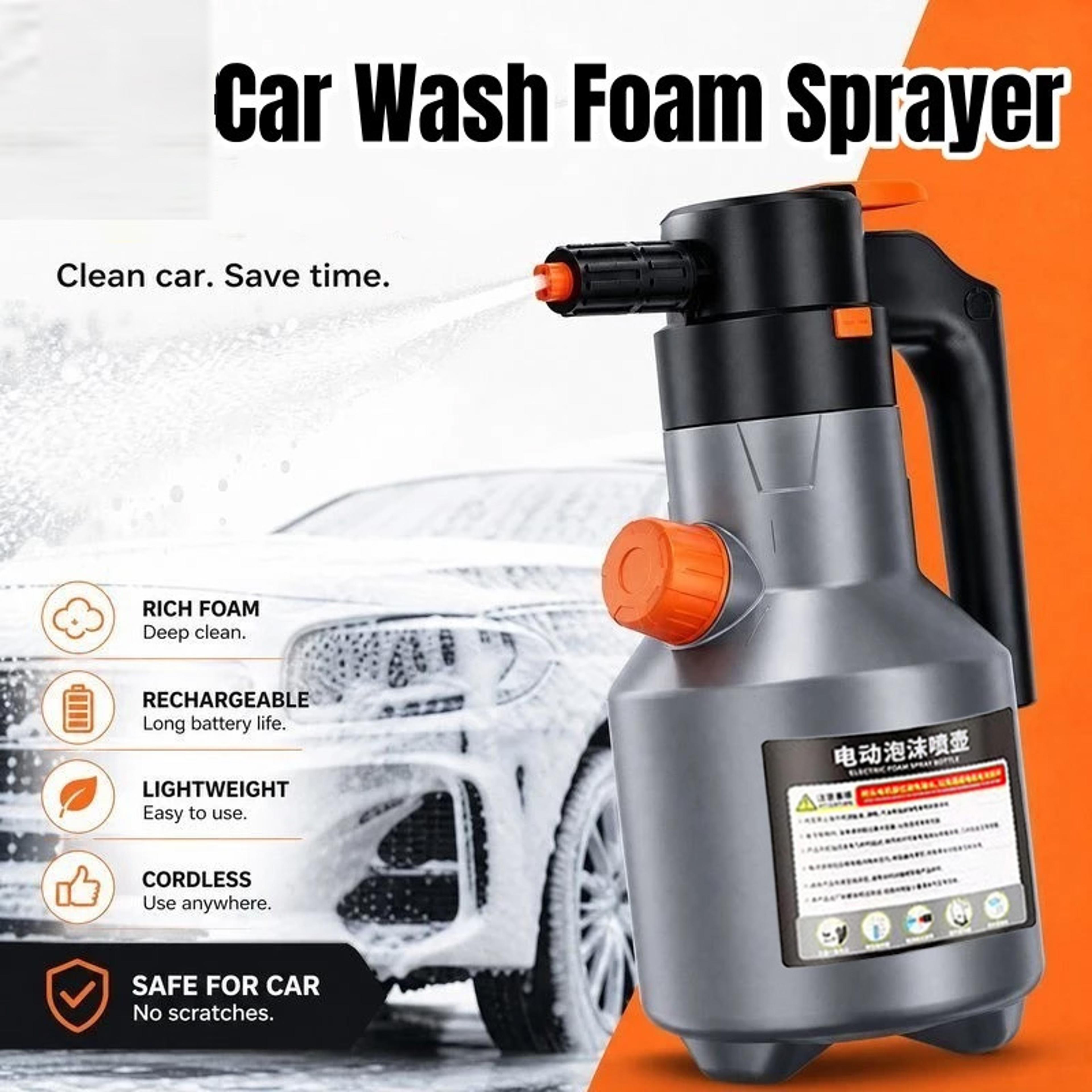 Electric Car Foam Sprayer Cordless Automatic Pressure Car Wash Foamer 2