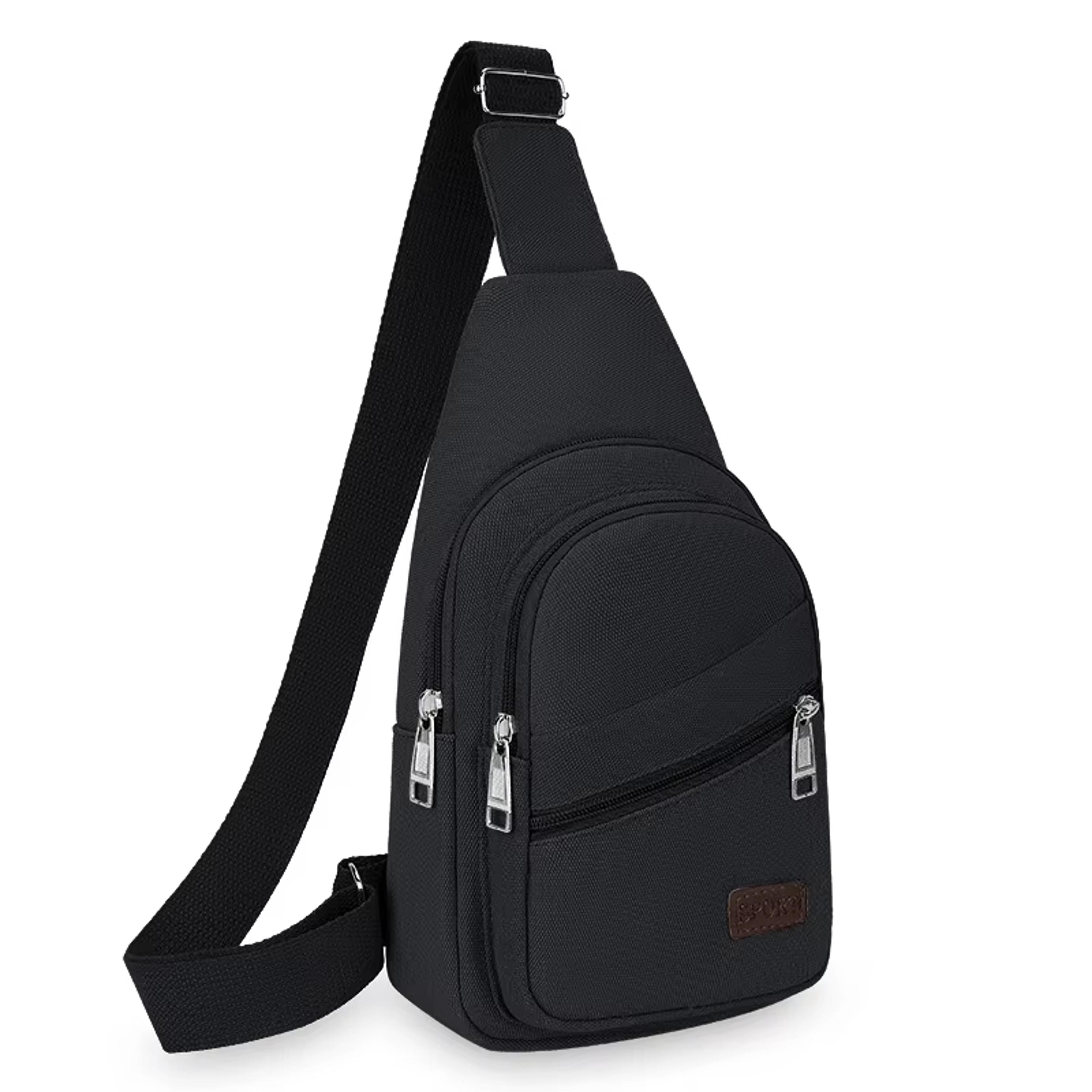 Retro Waterproof Canvas Chest Bag For Men Multi Pocket Crossbody Travel Sling Bag 3
