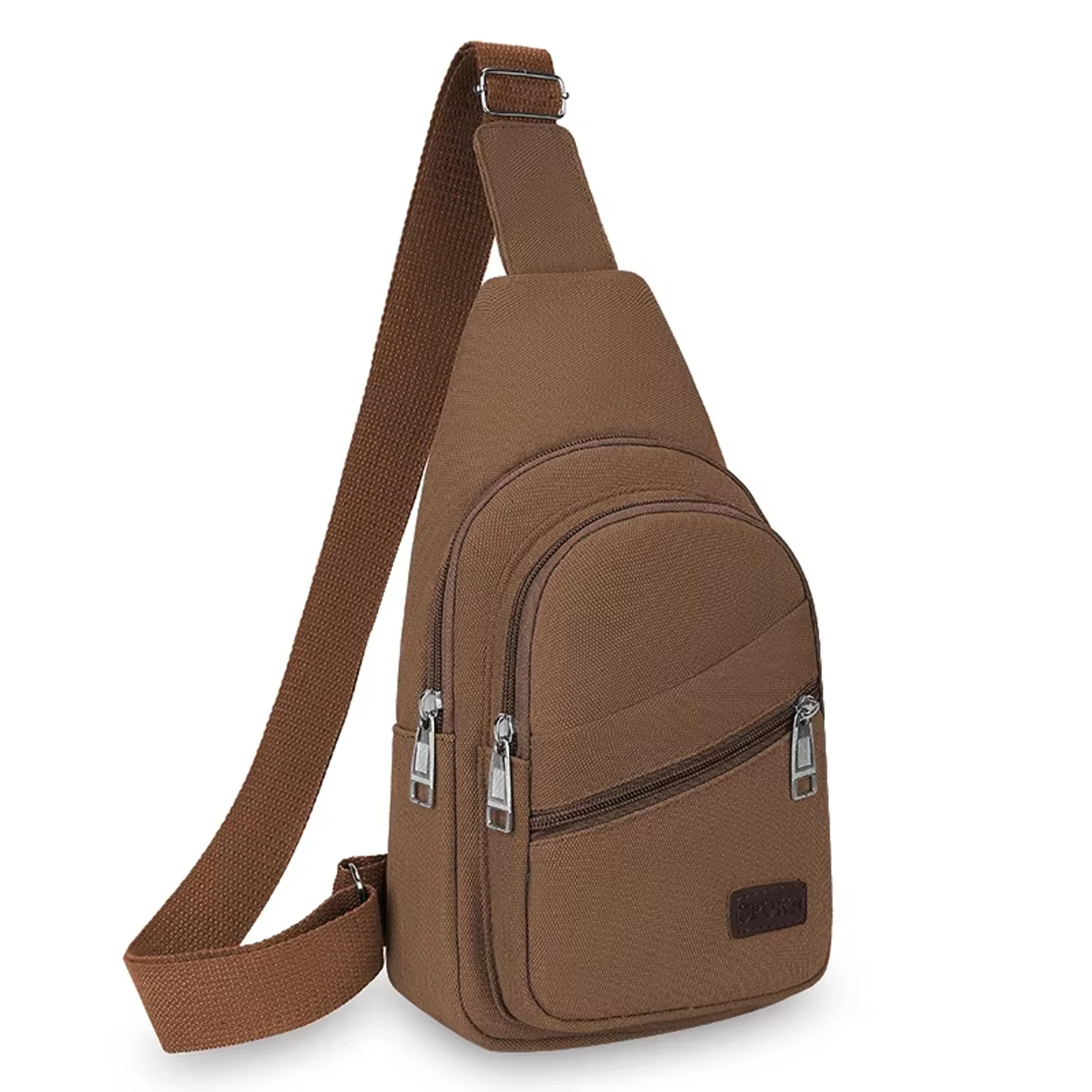 Retro Waterproof Canvas Chest Bag For Men Multi Pocket Crossbody Travel Sling Bag 1
