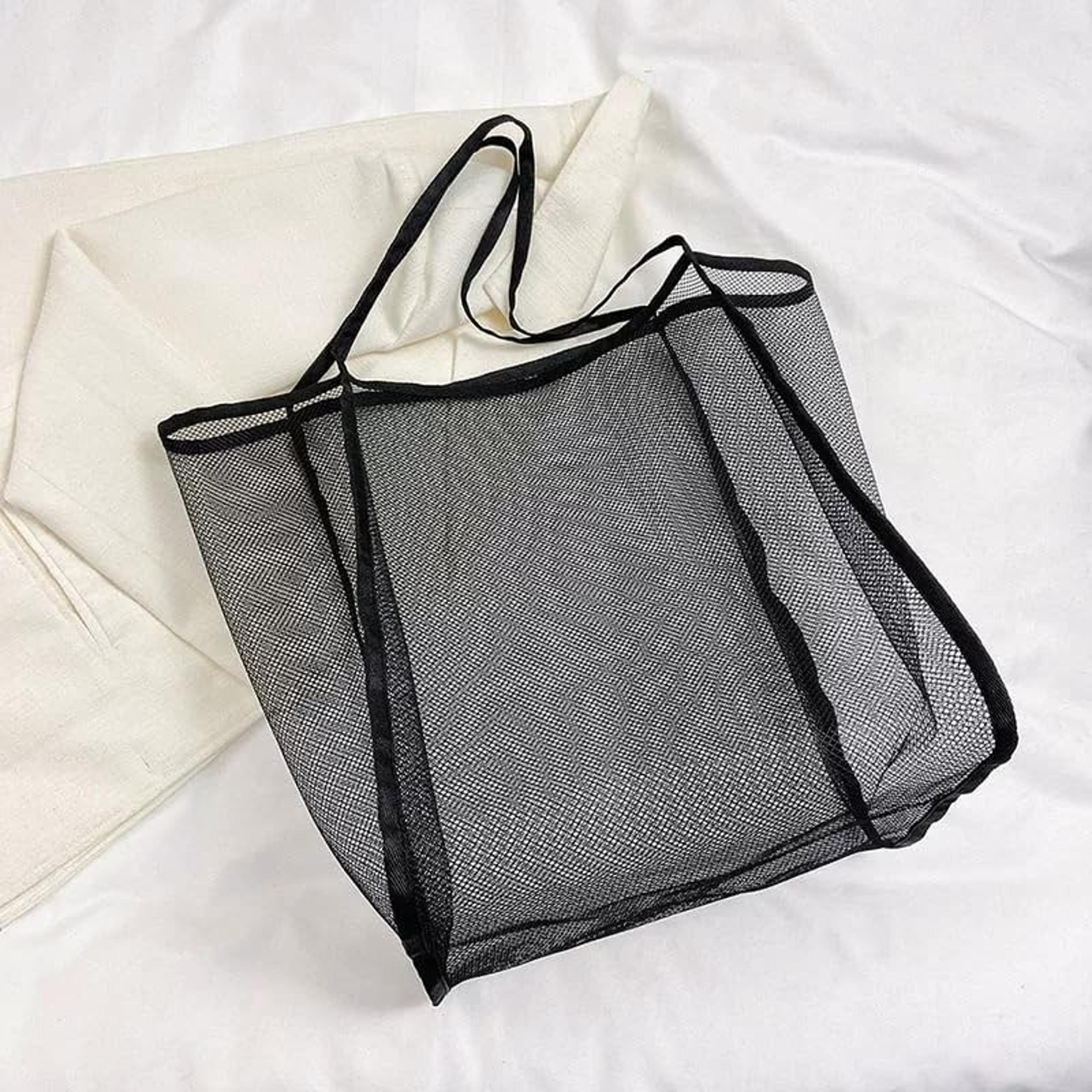 Portable Mesh Beach Tote For Women Travel Pool And Toiletry Organizer 6