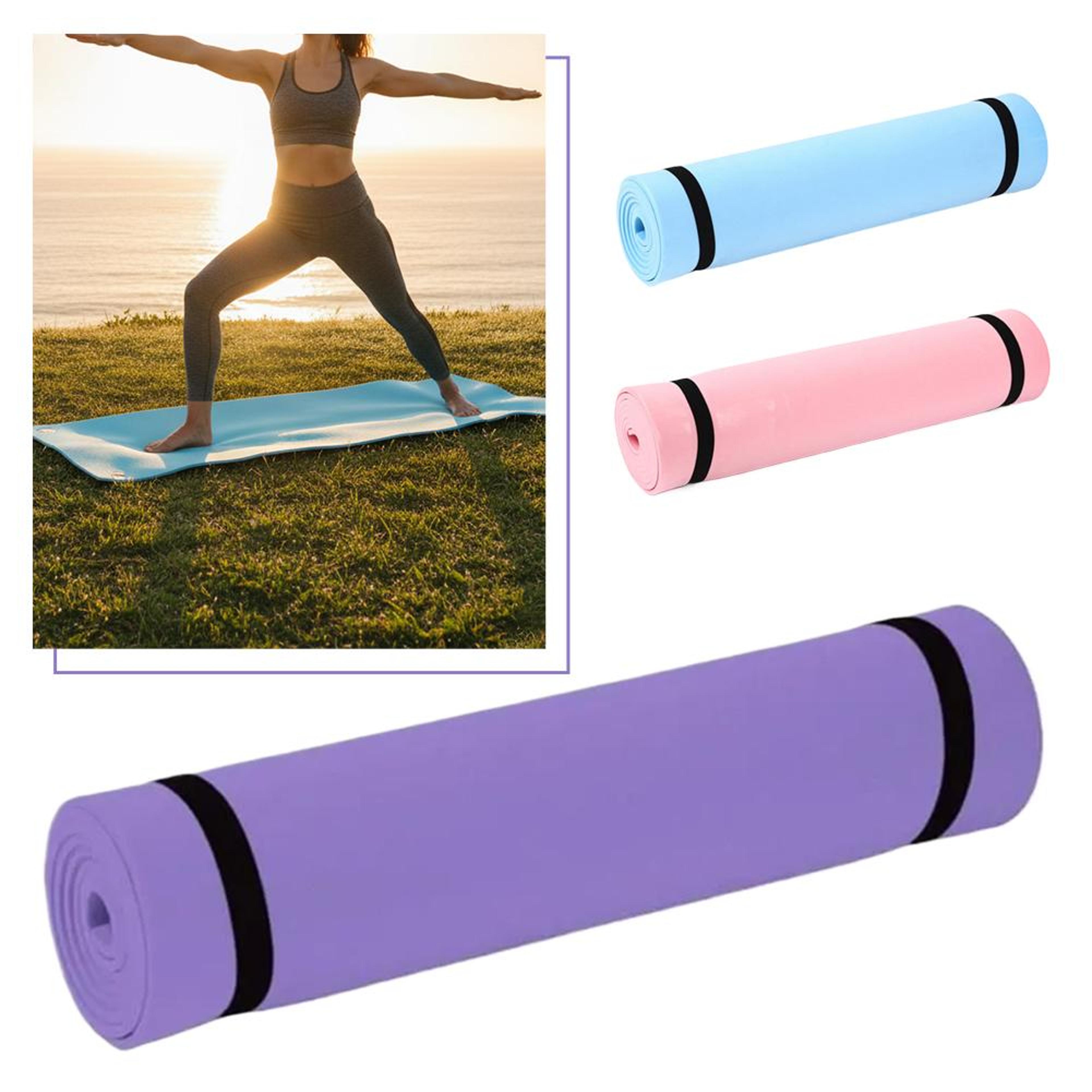 Non Slip Yoga Mat Lightweight Cushioned Exercise Mat For Pilates Fitness And Travel 3