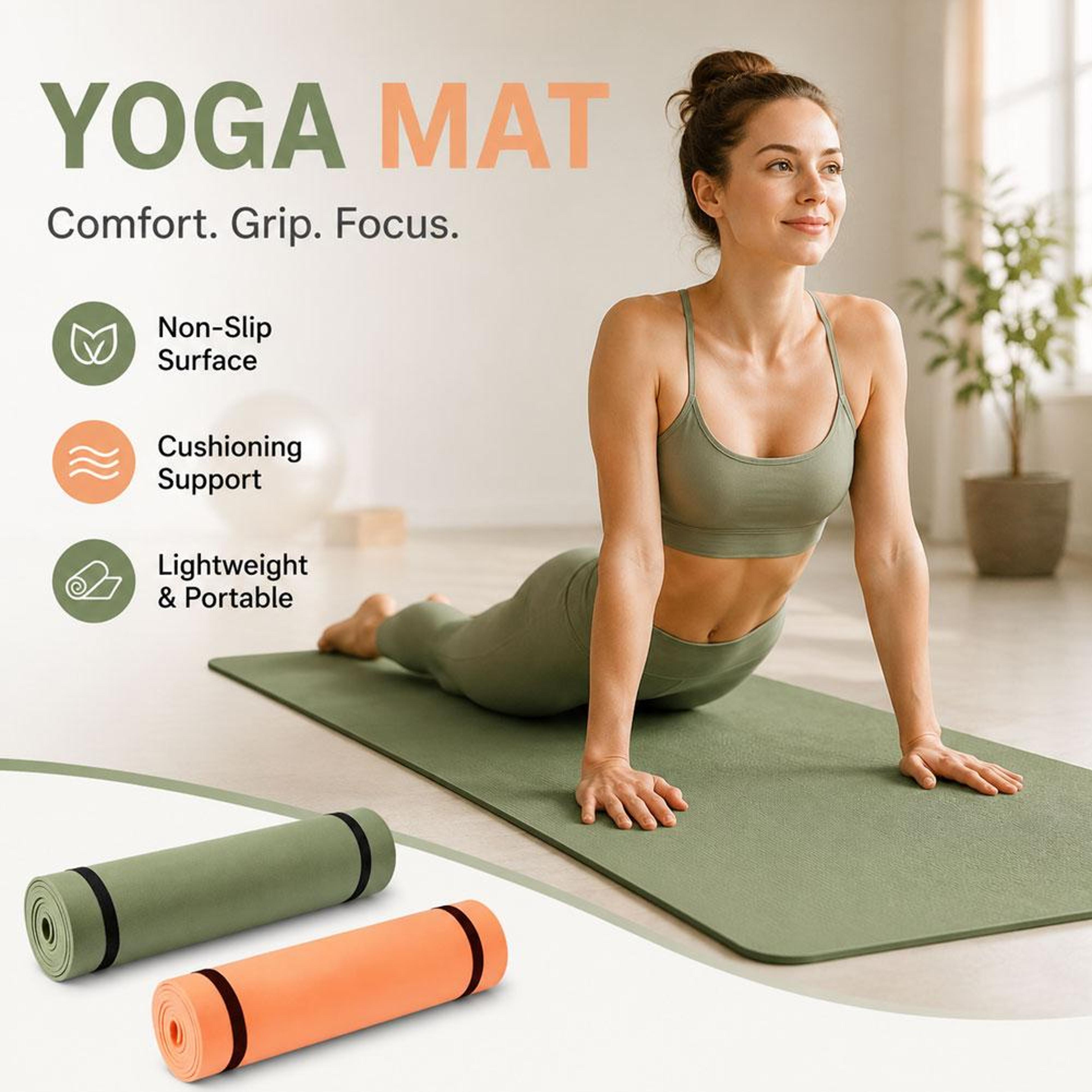 Extra Thick Yoga Mat Non Slip EVA Foam Exercise Mat For Pilates And Home Workouts 7