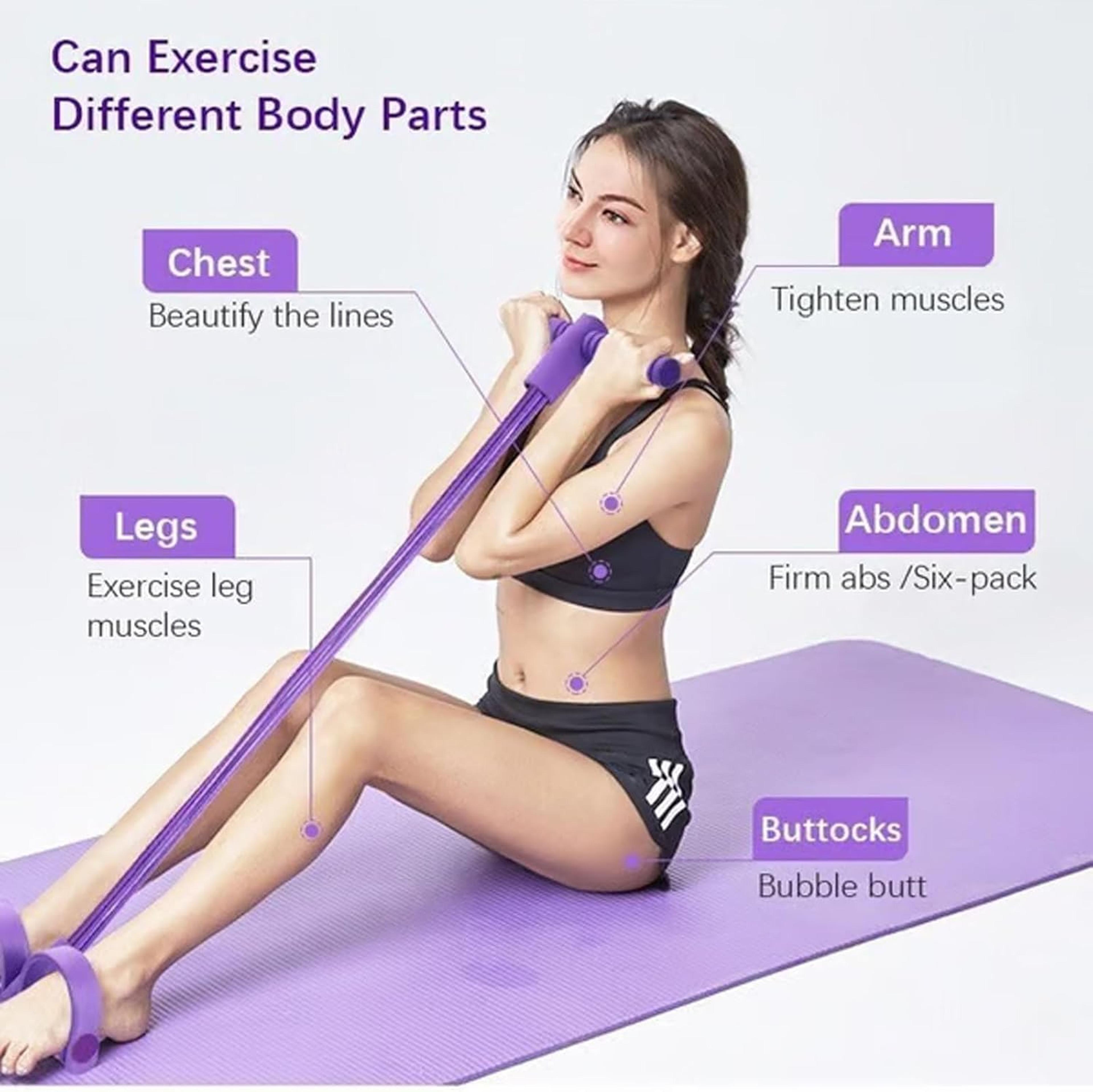 Tube Pedal Resistance Band Full Body Workout Core Trainer 7
