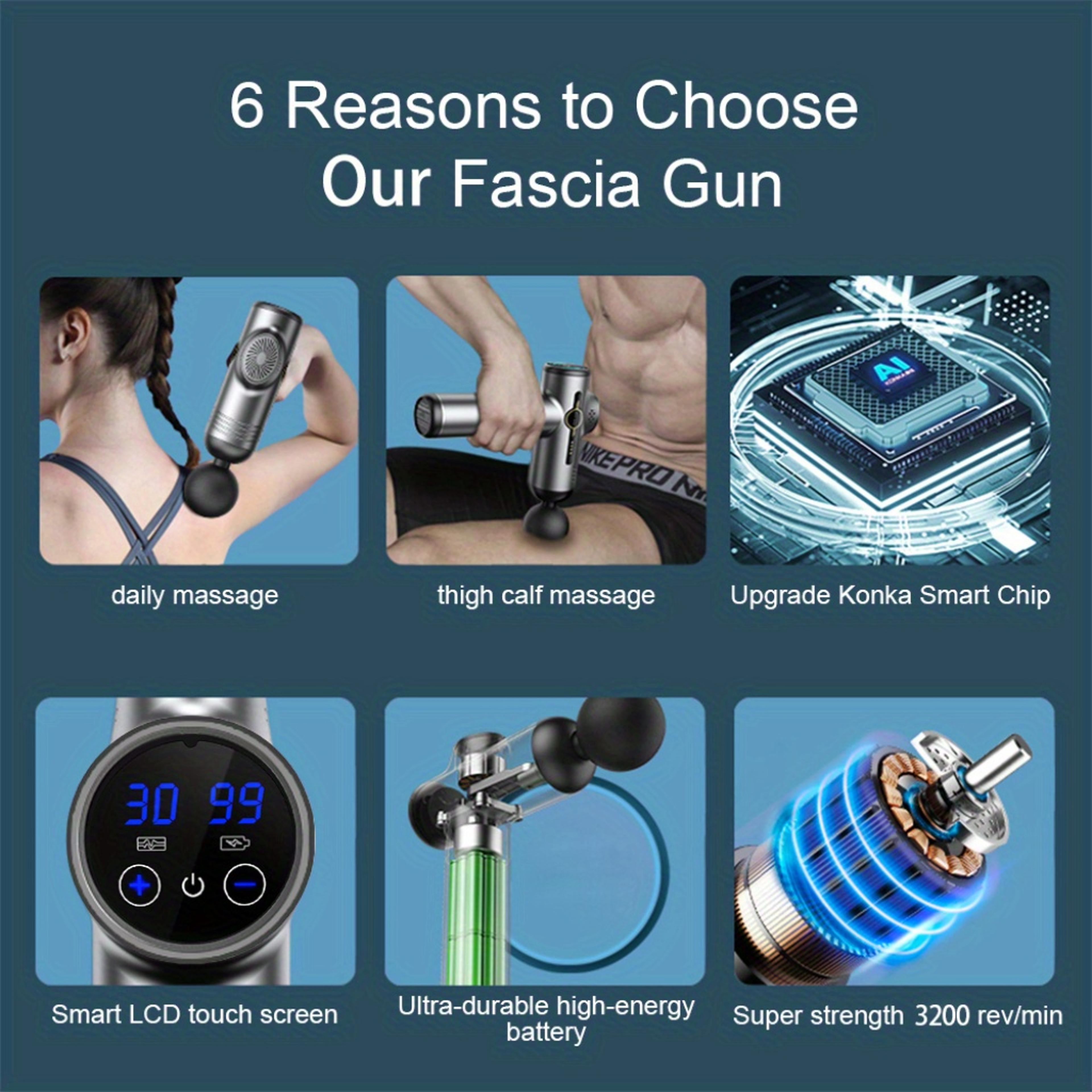 Deep Tissue Massage Gun With 8 Heads For Muscle Recovery 3