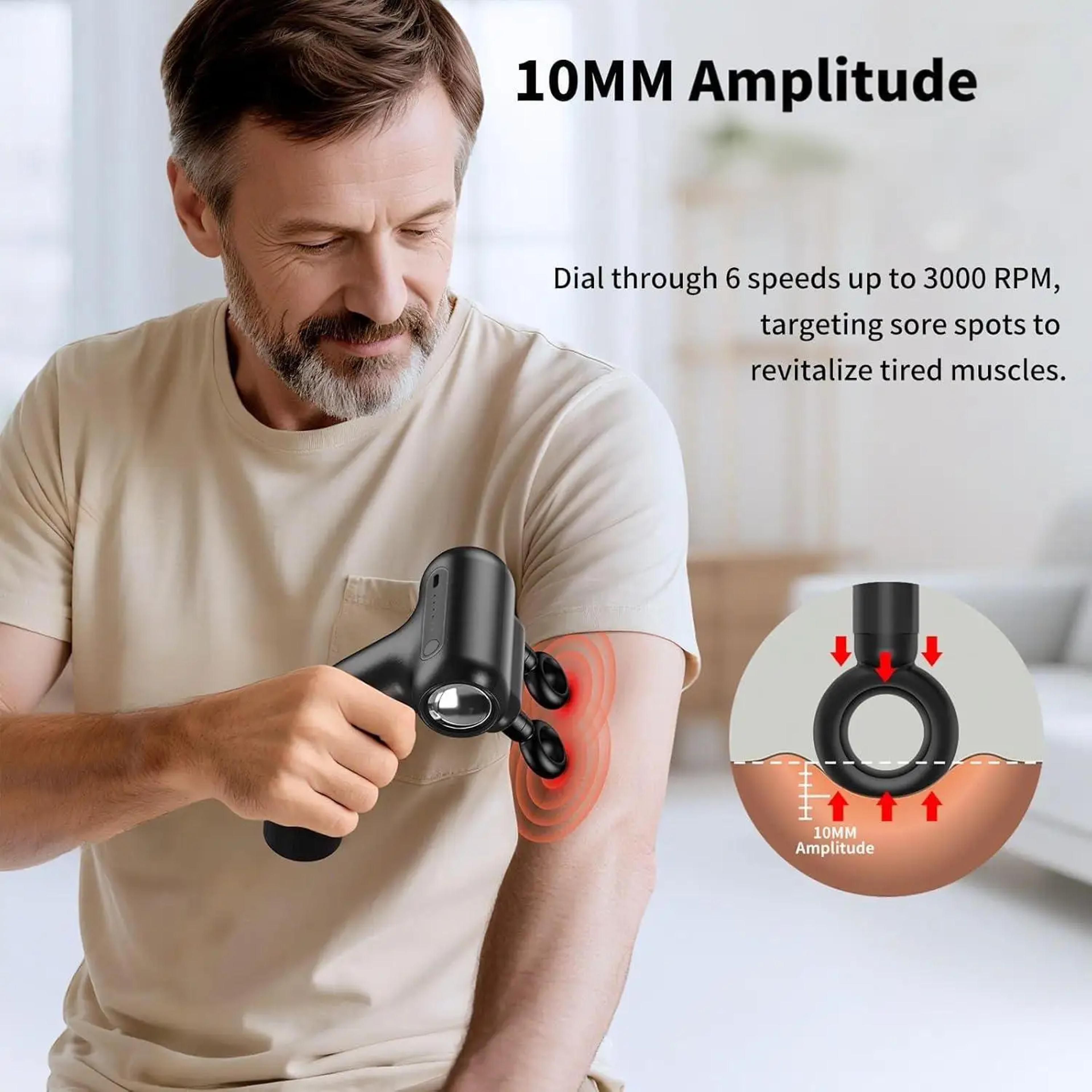Extended Dual Head Massage Gun Deep Tissue Muscle Massager For Workout Recovery 3