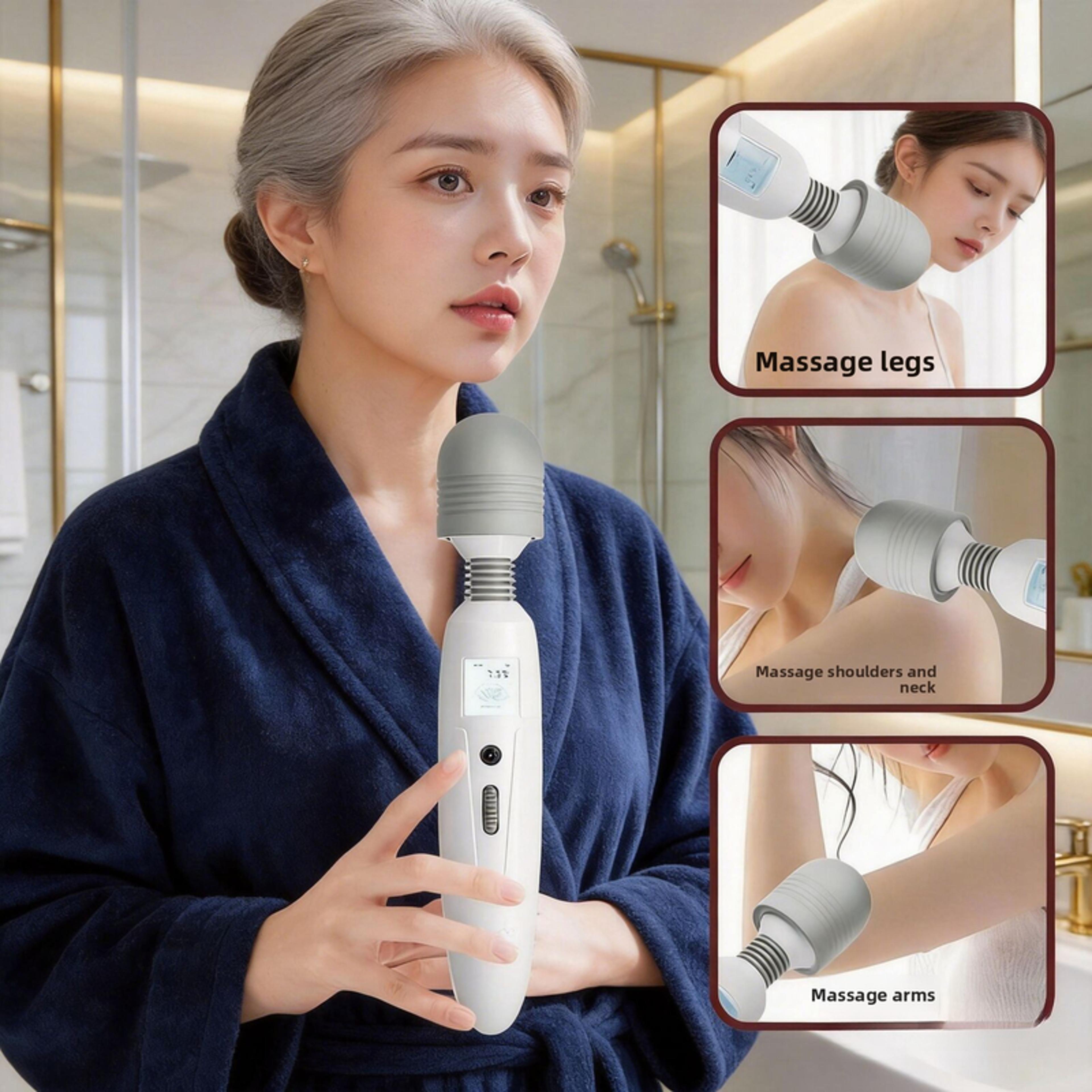 Smart Heated Deep Tissue Massage Gun Rechargeable LCD Body Muscle Massager 1
