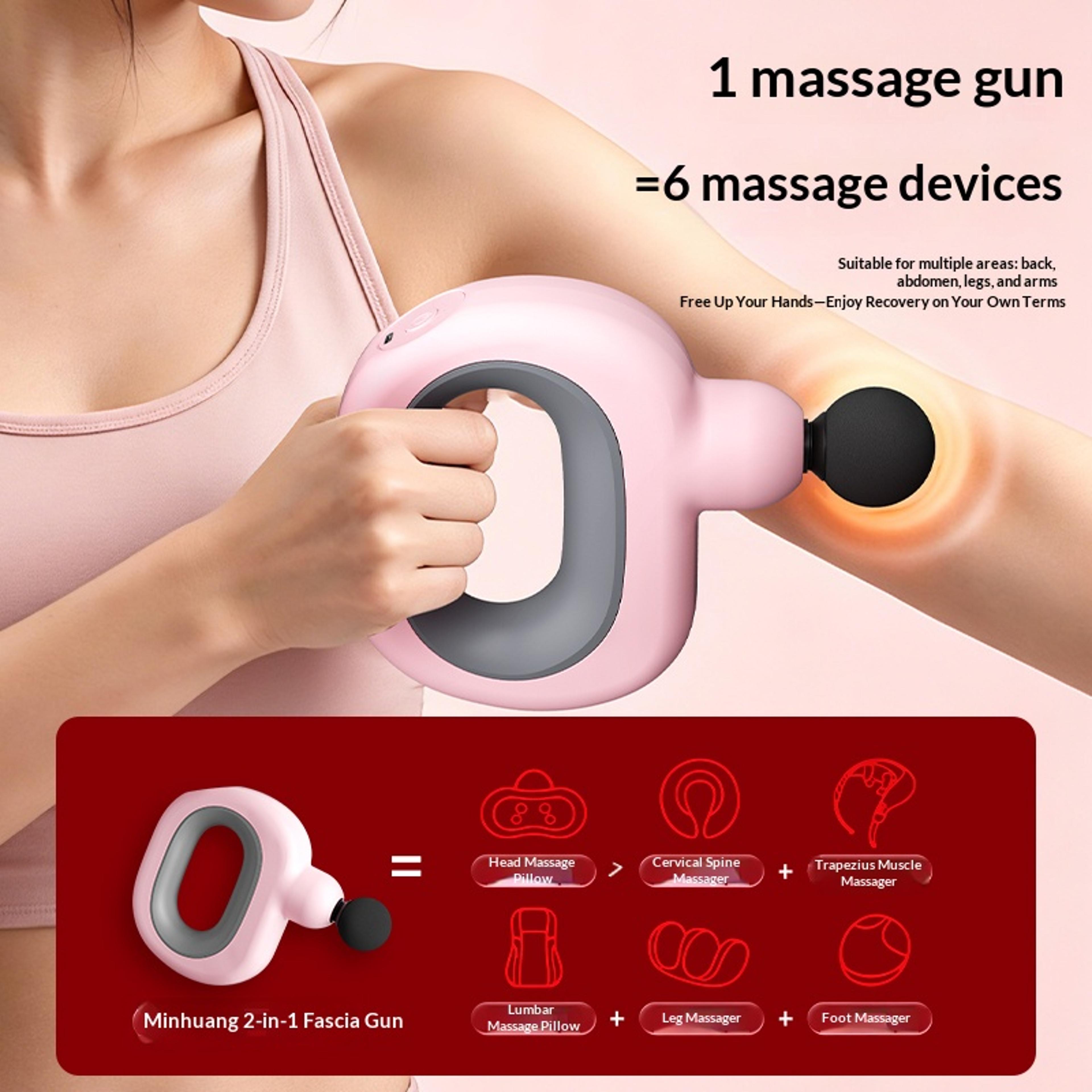 Mini Massage Gun USB Rechargeable Portable Muscle Massager With Heads 1