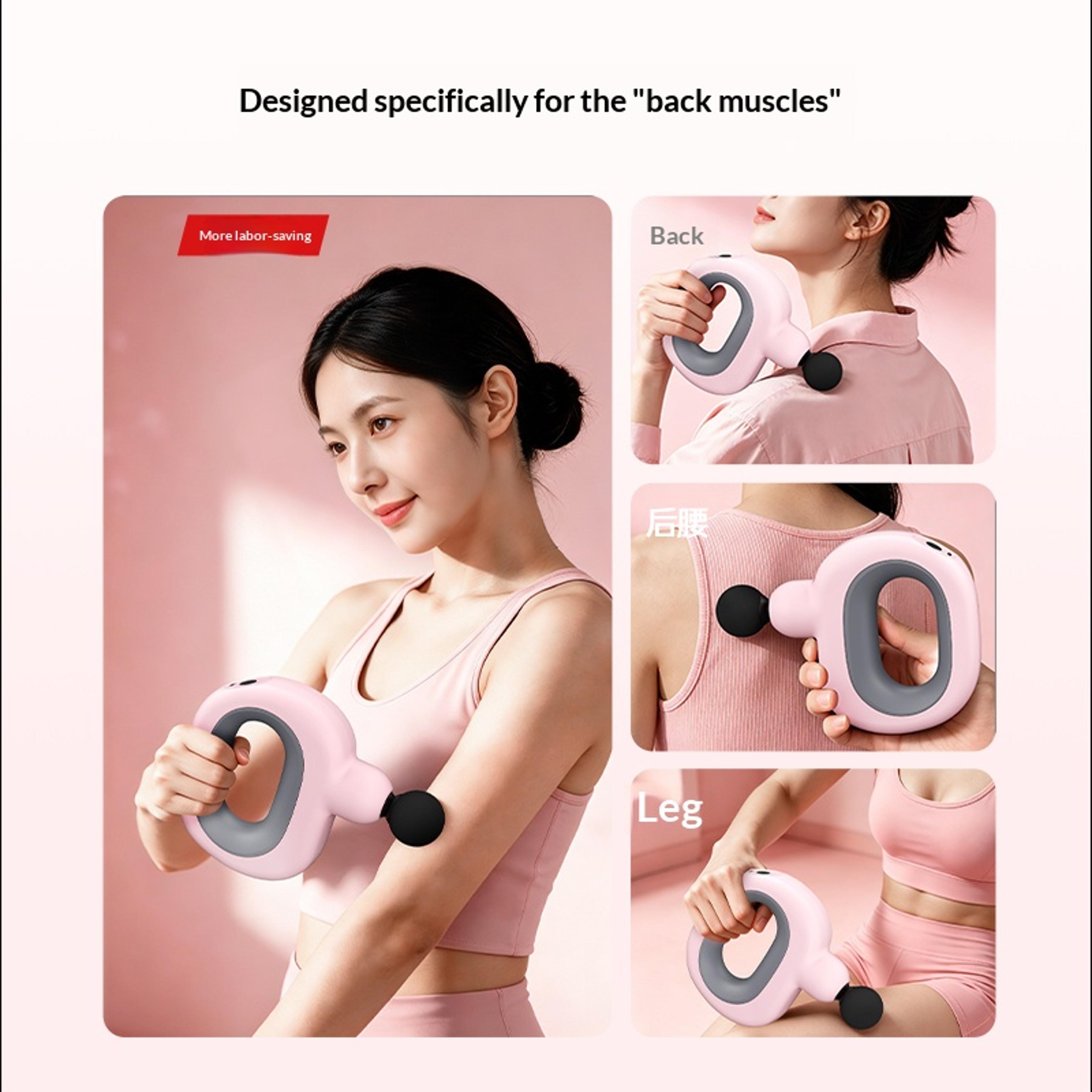 Mini Massage Gun USB Rechargeable Portable Muscle Massager With Heads 3