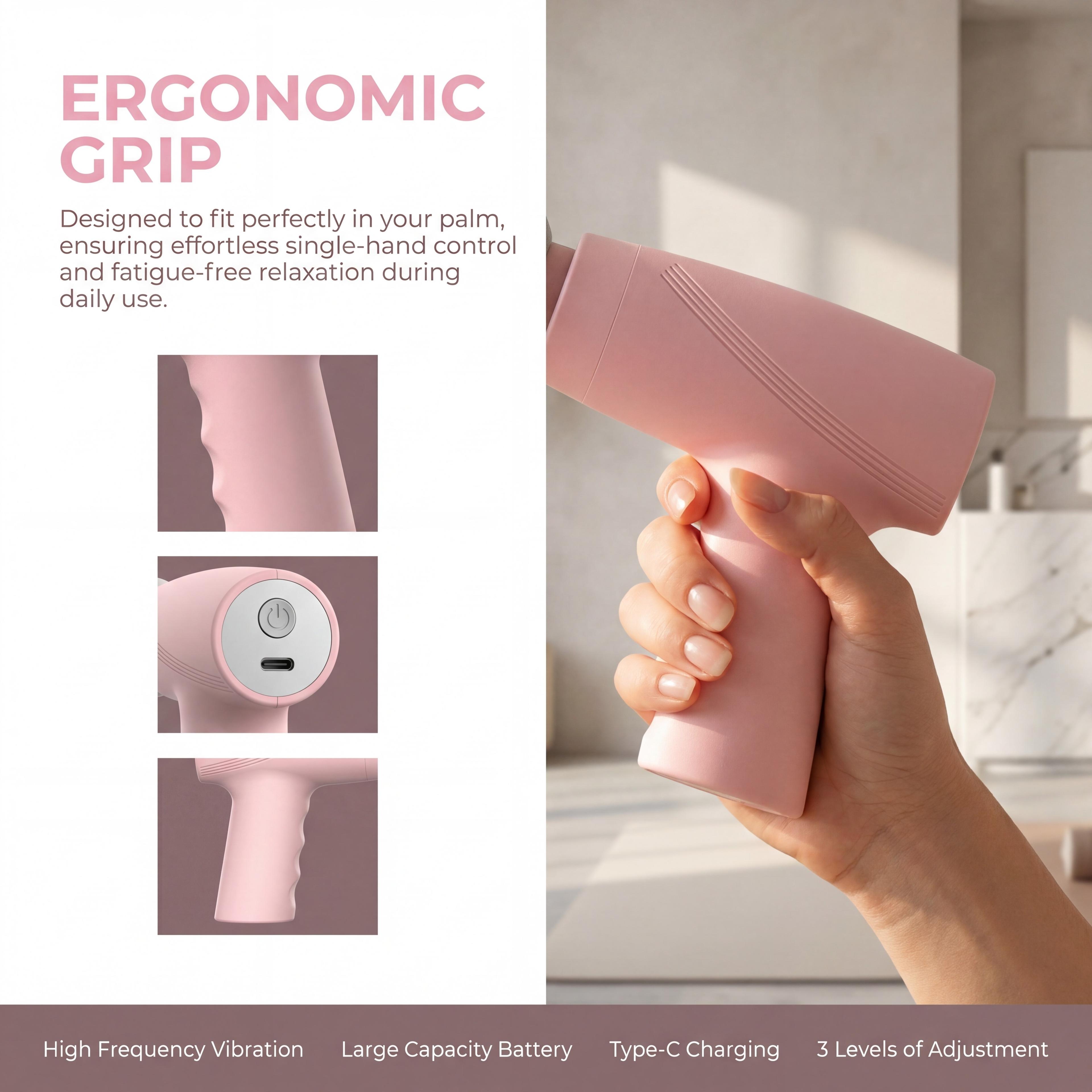 Portable Mini Massage Gun Adjustable Vibration Muscle Massager For Recovery 3