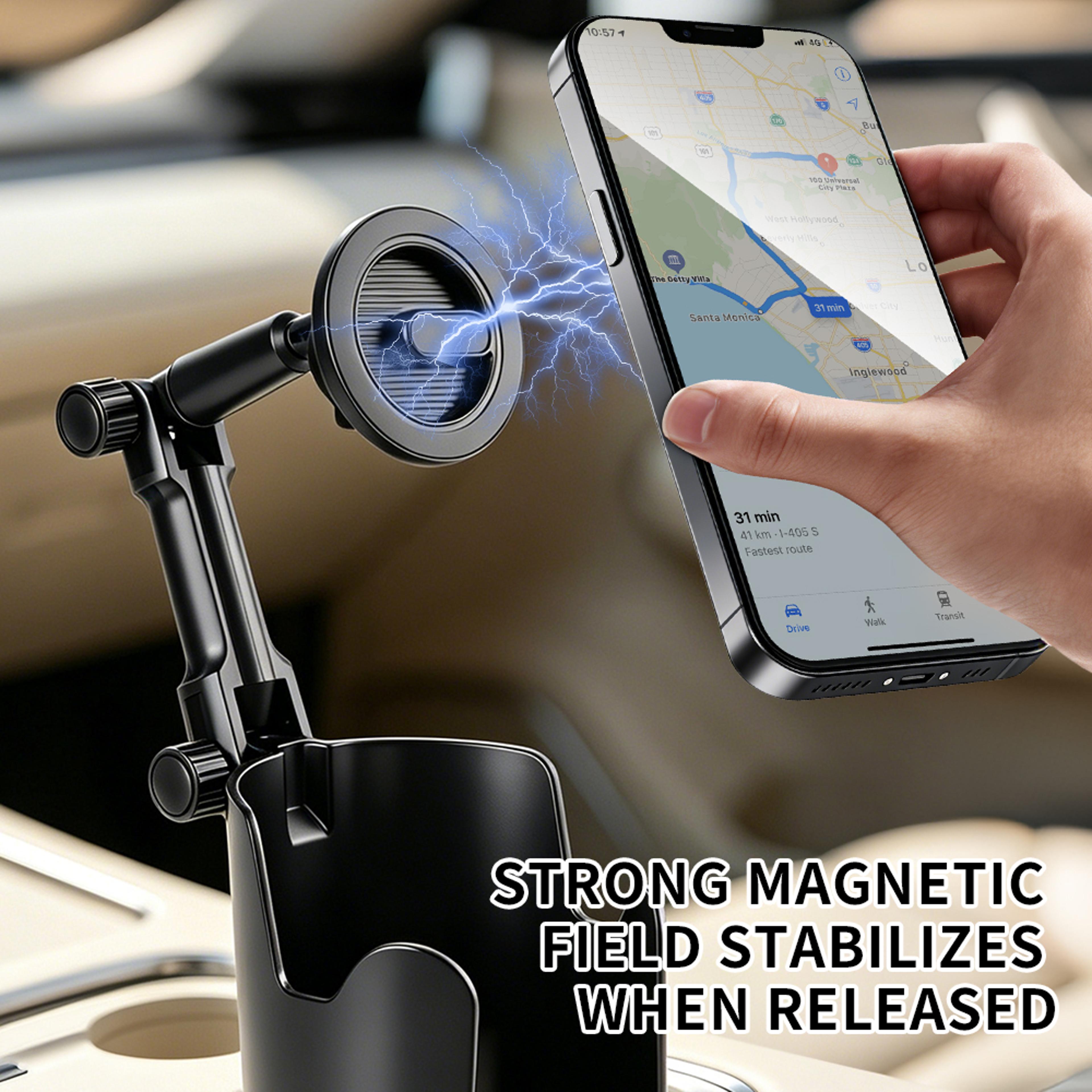 Magnetic Car Phone Mount Adjustable Cup Holder Navigation Stand 1