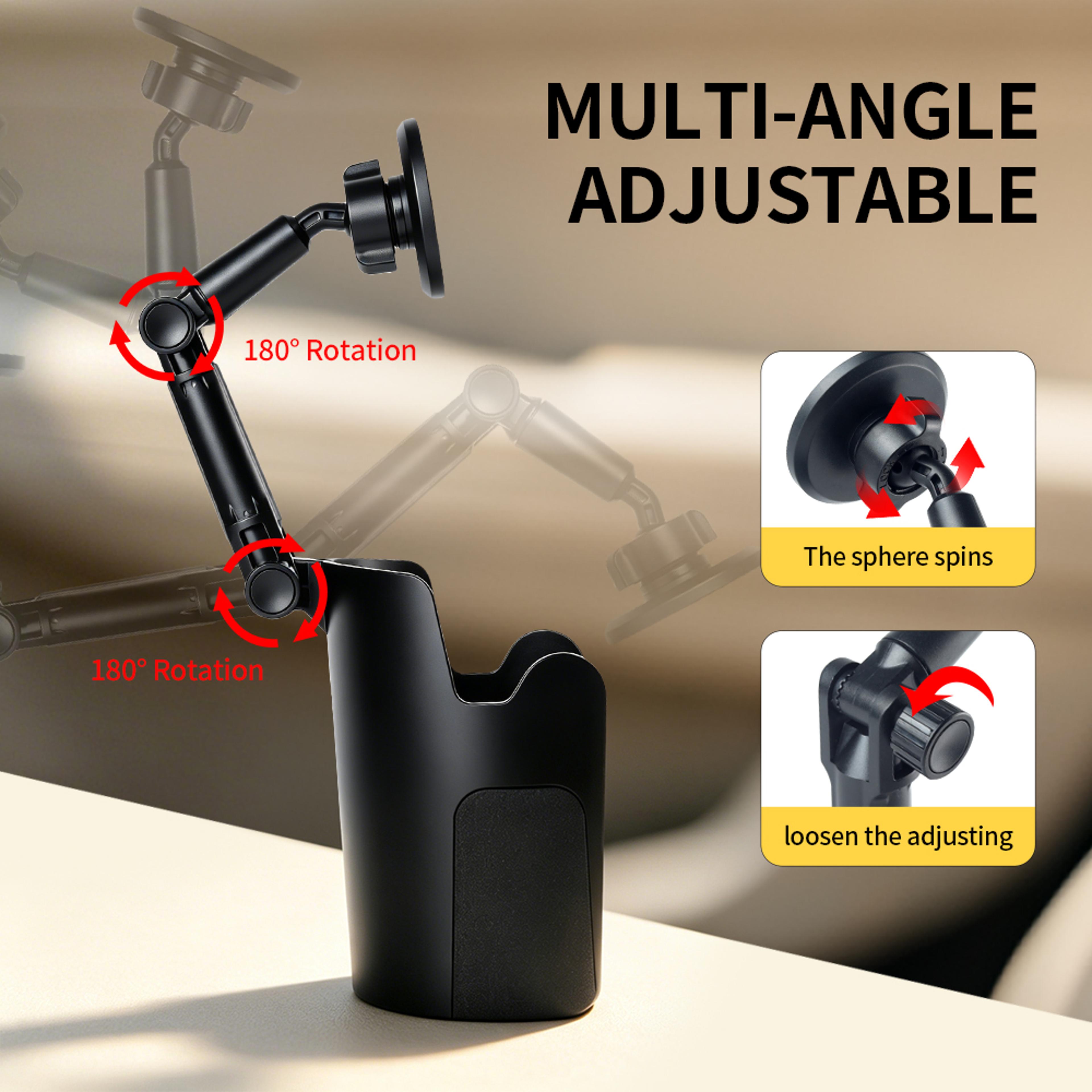 Magnetic Car Phone Mount Adjustable Cup Holder Navigation Stand 3