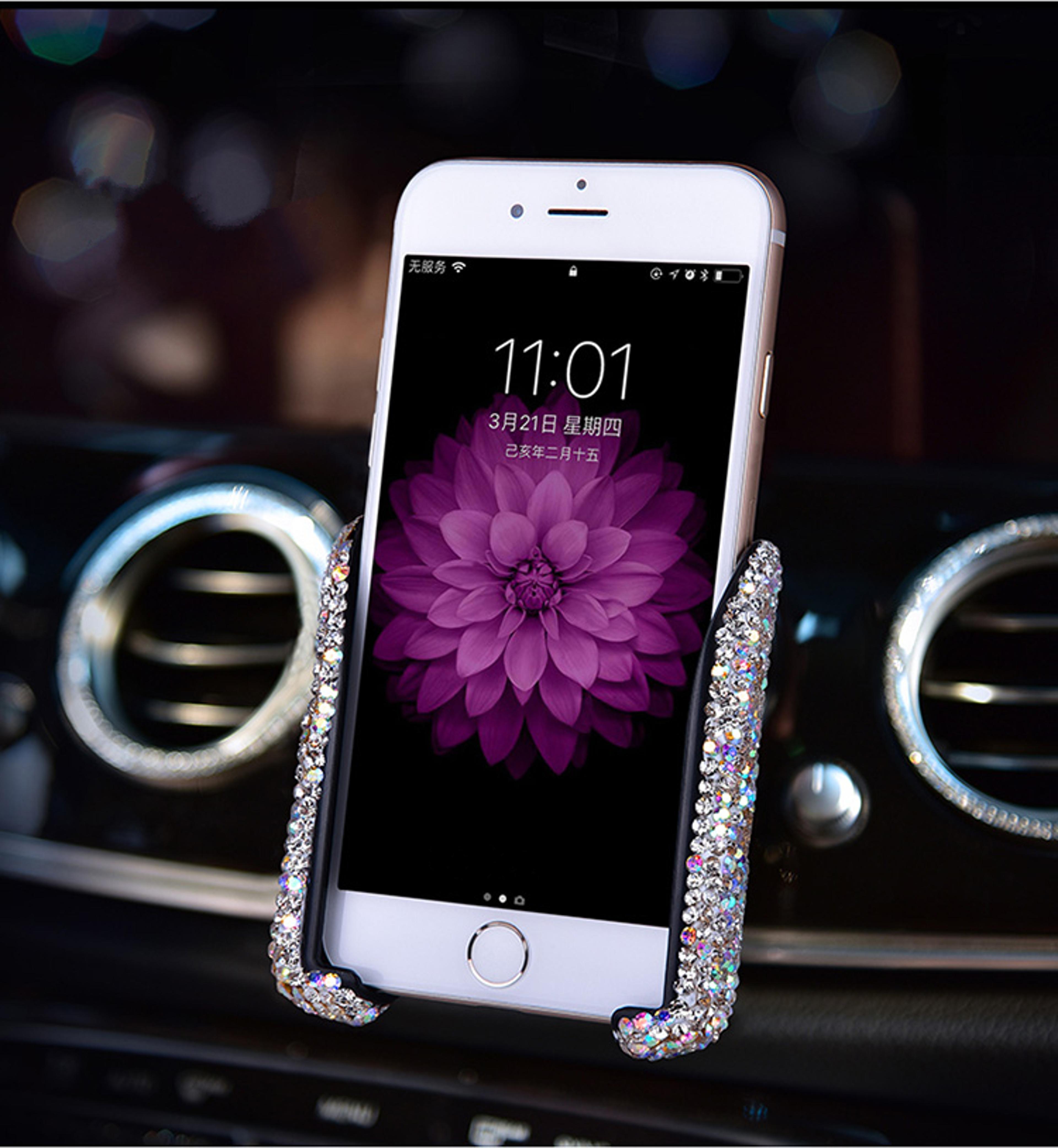 Bling Crystal Car Phone Holder Universal Air Vent Mount For Smartphones 4