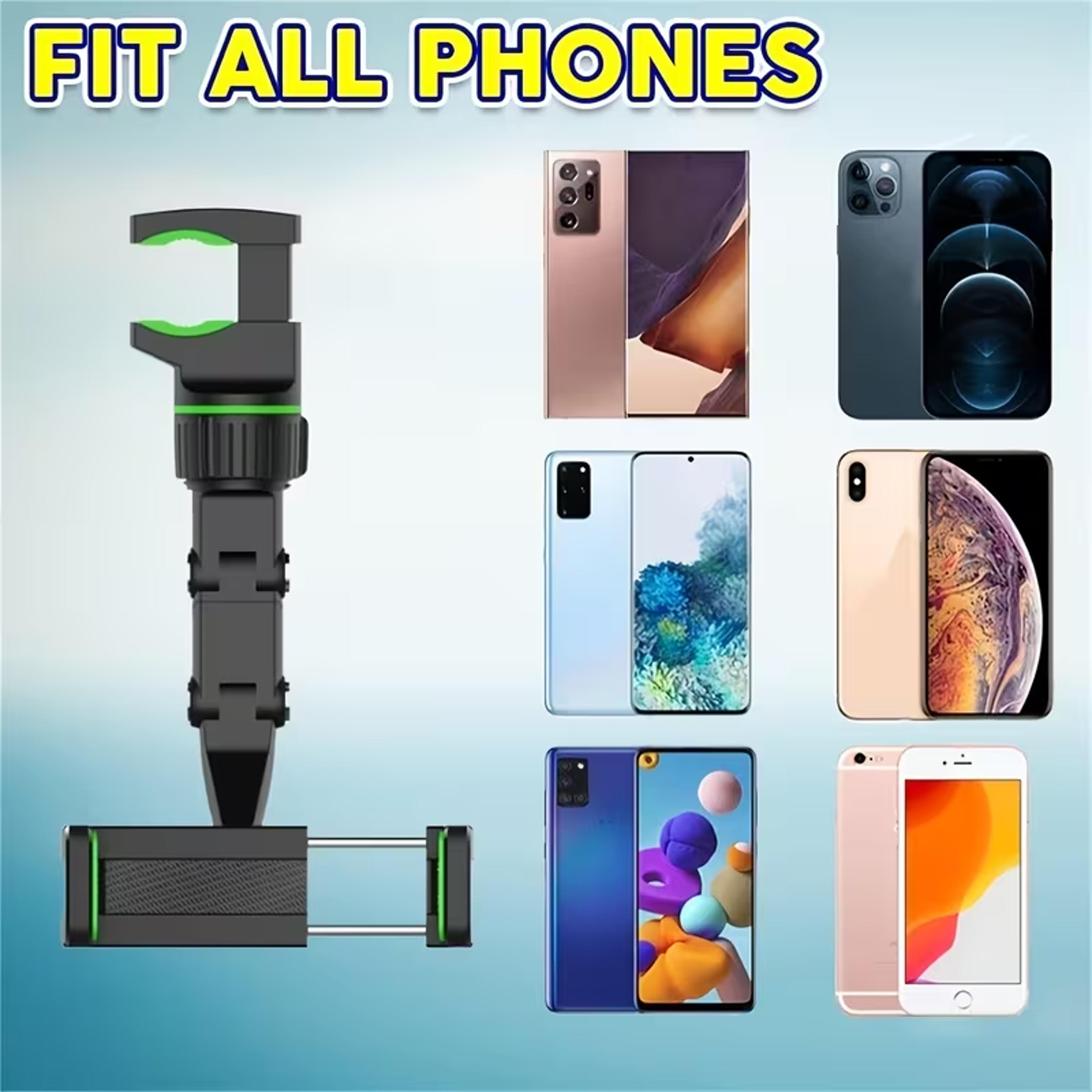 Rearview Mirror Phone Holder Retractable Universal Car Phone Mount 3