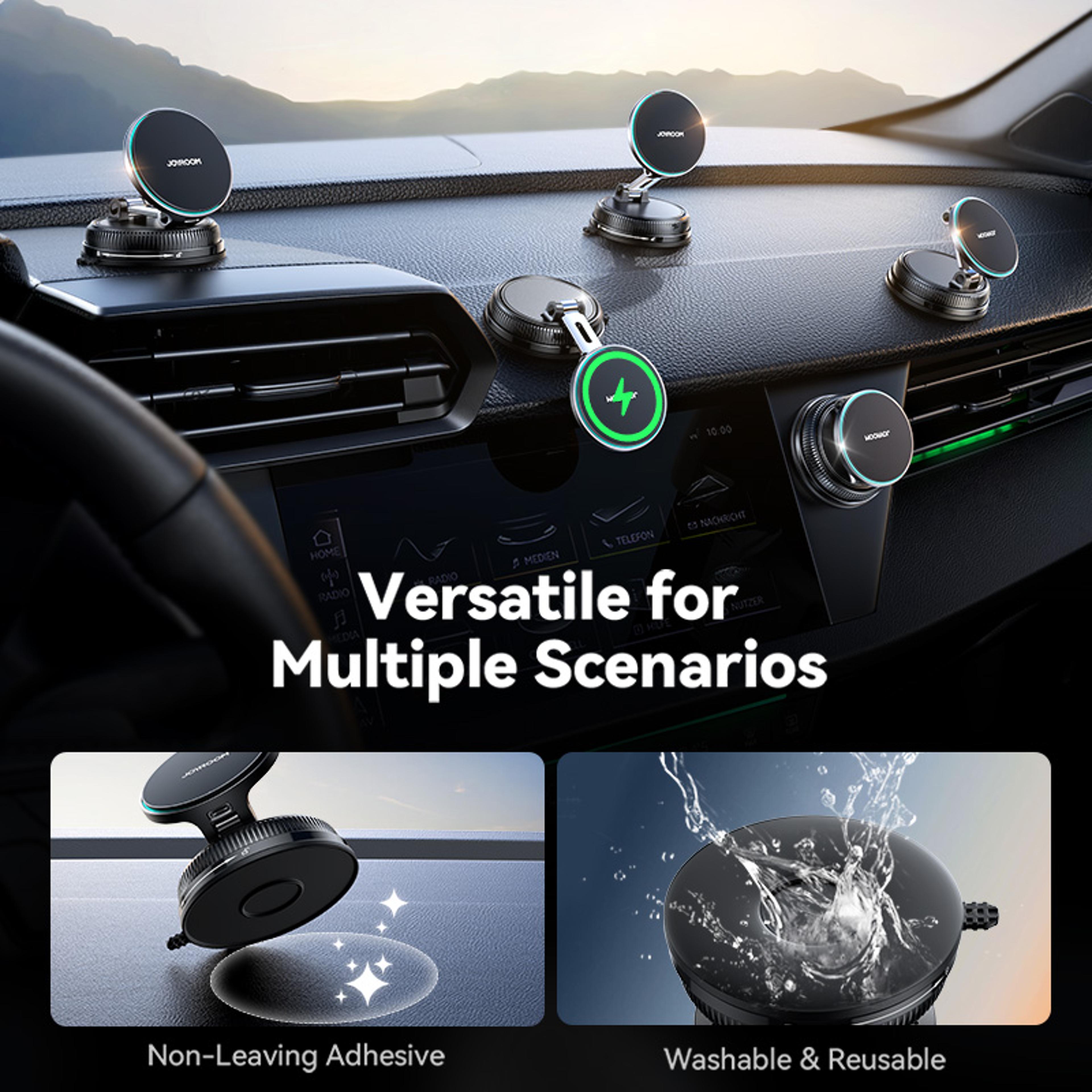 Fast Charging Magnetic Car Phone Holder With Vacuum Suction And Rotation 1
