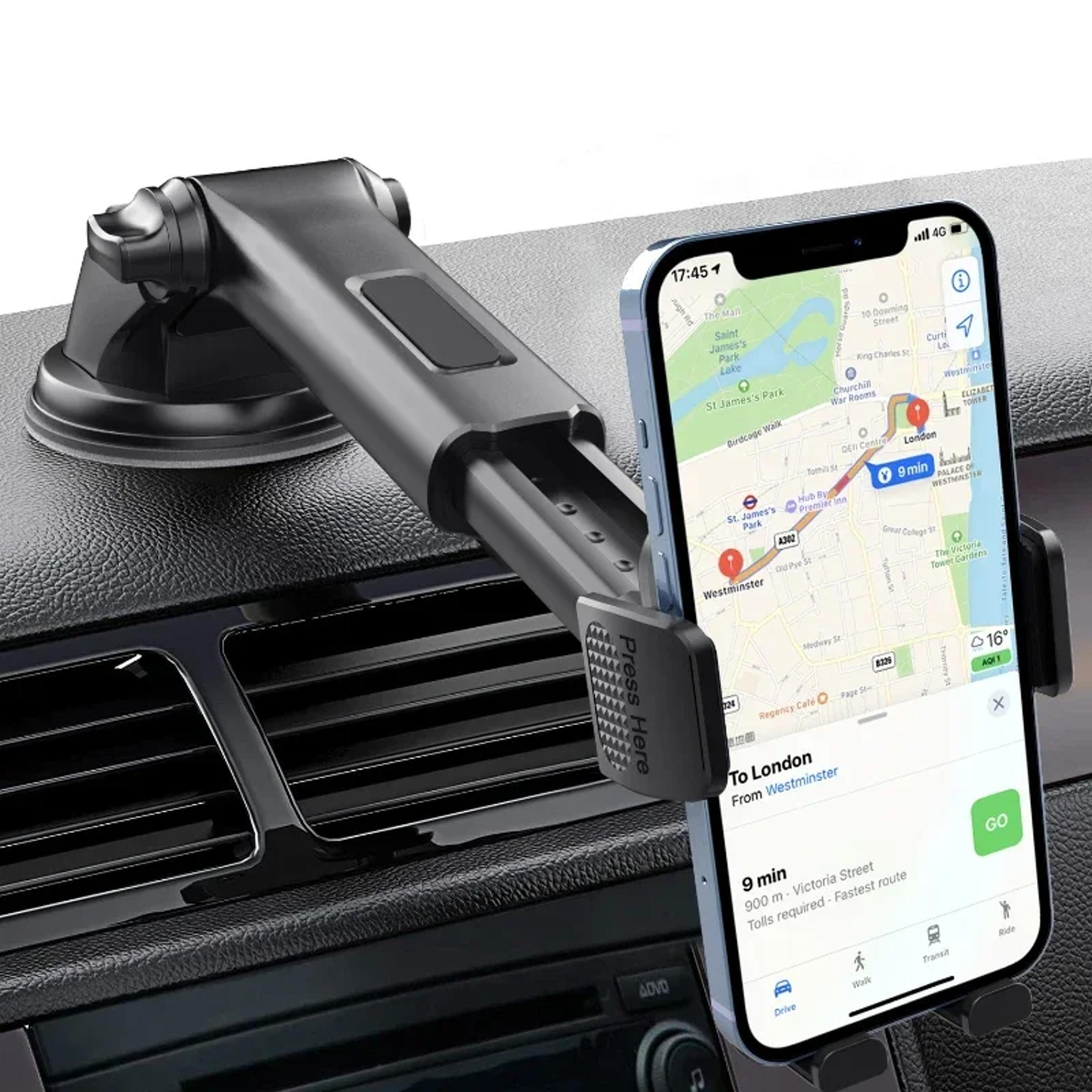Universal Car Phone Holder Dashboard Windshield Mount With Adjustable Grip 4
