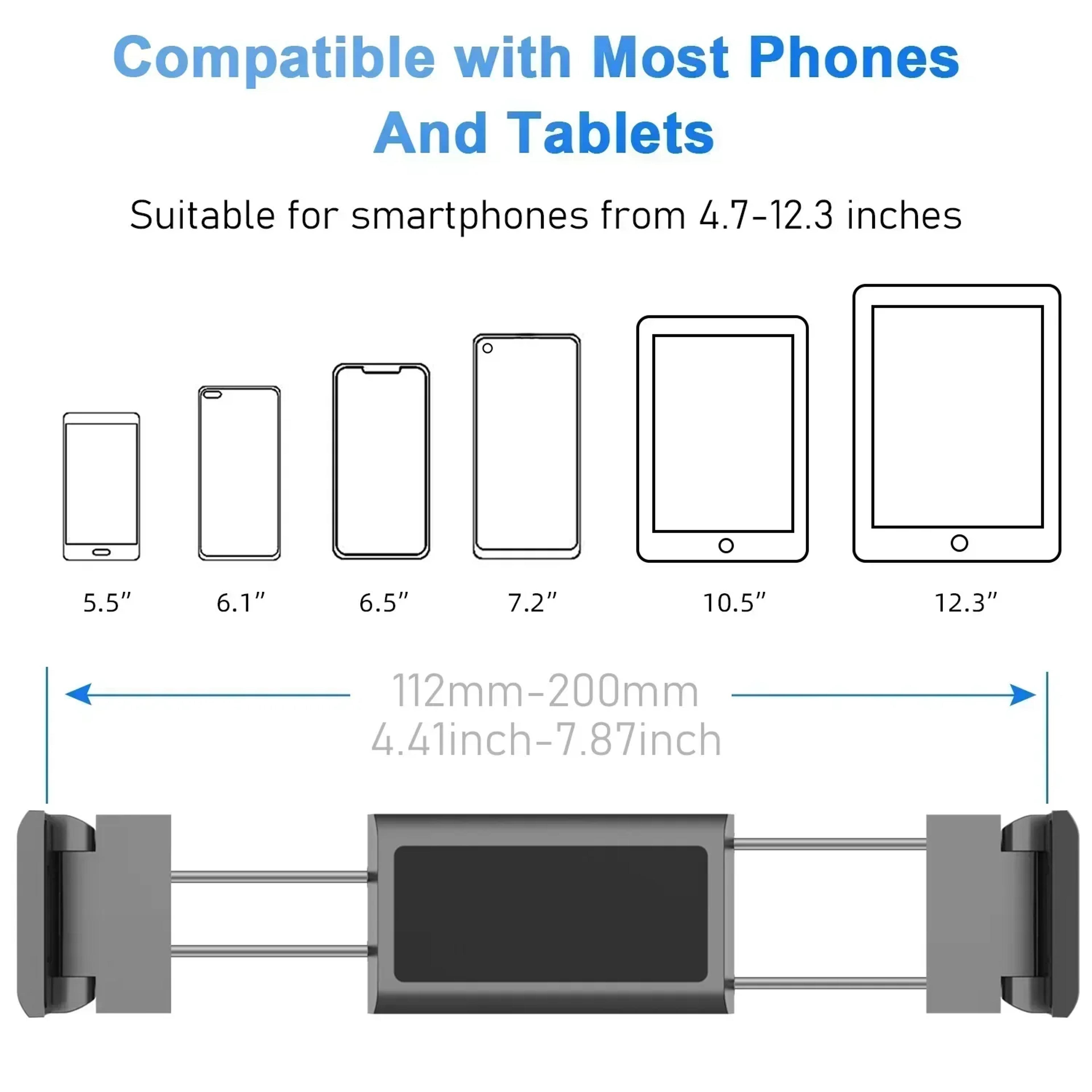 Car Headrest Tablet Holder Adjustable Back Seat IPad Mount For 47 To 129 Inch Devices 3