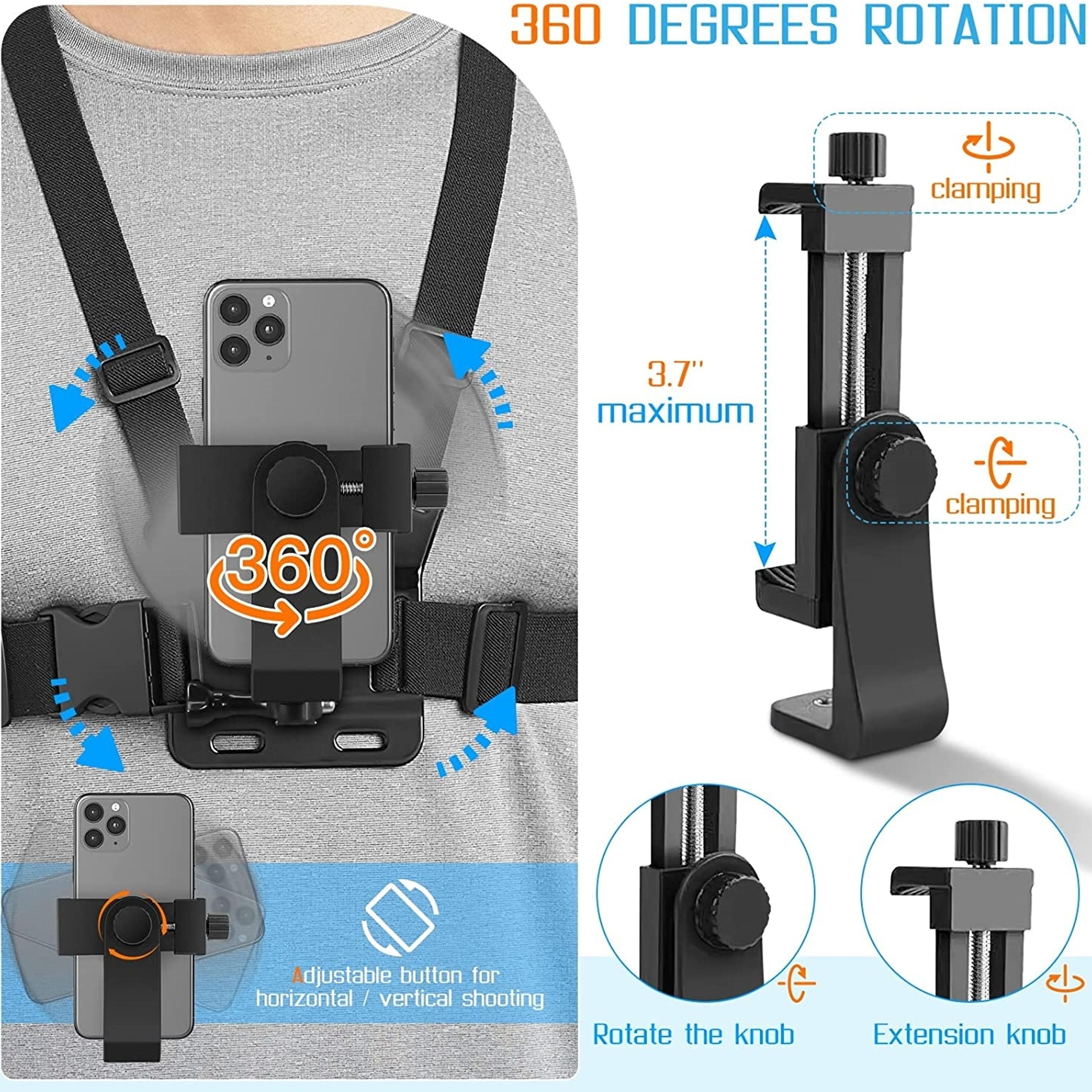 Adjustable Phone Chest Mount Harness For Smartphone GoPro And POV Recording 2