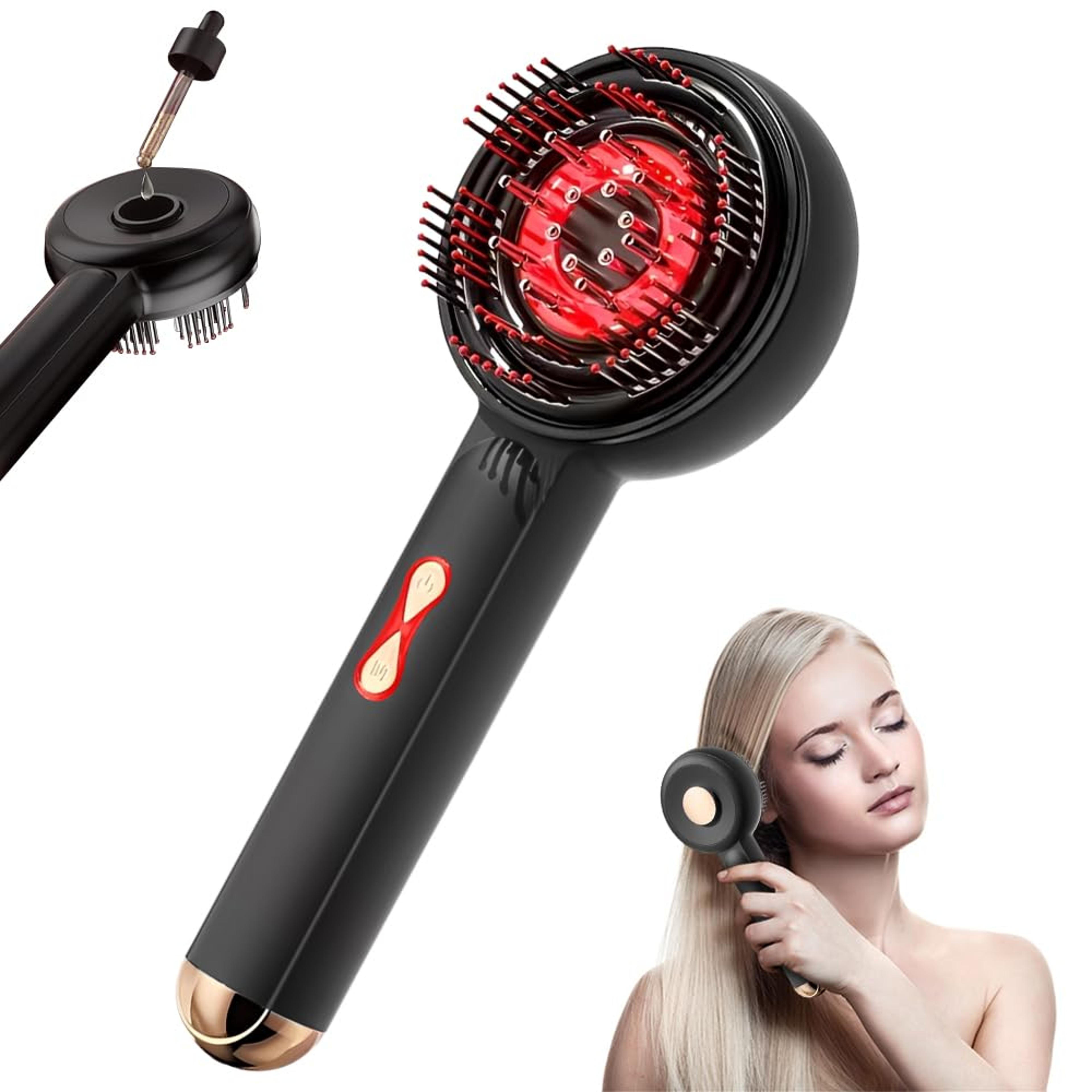 Electric Scalp Massager Comb With Red Light And Hair Oil Applicator 2