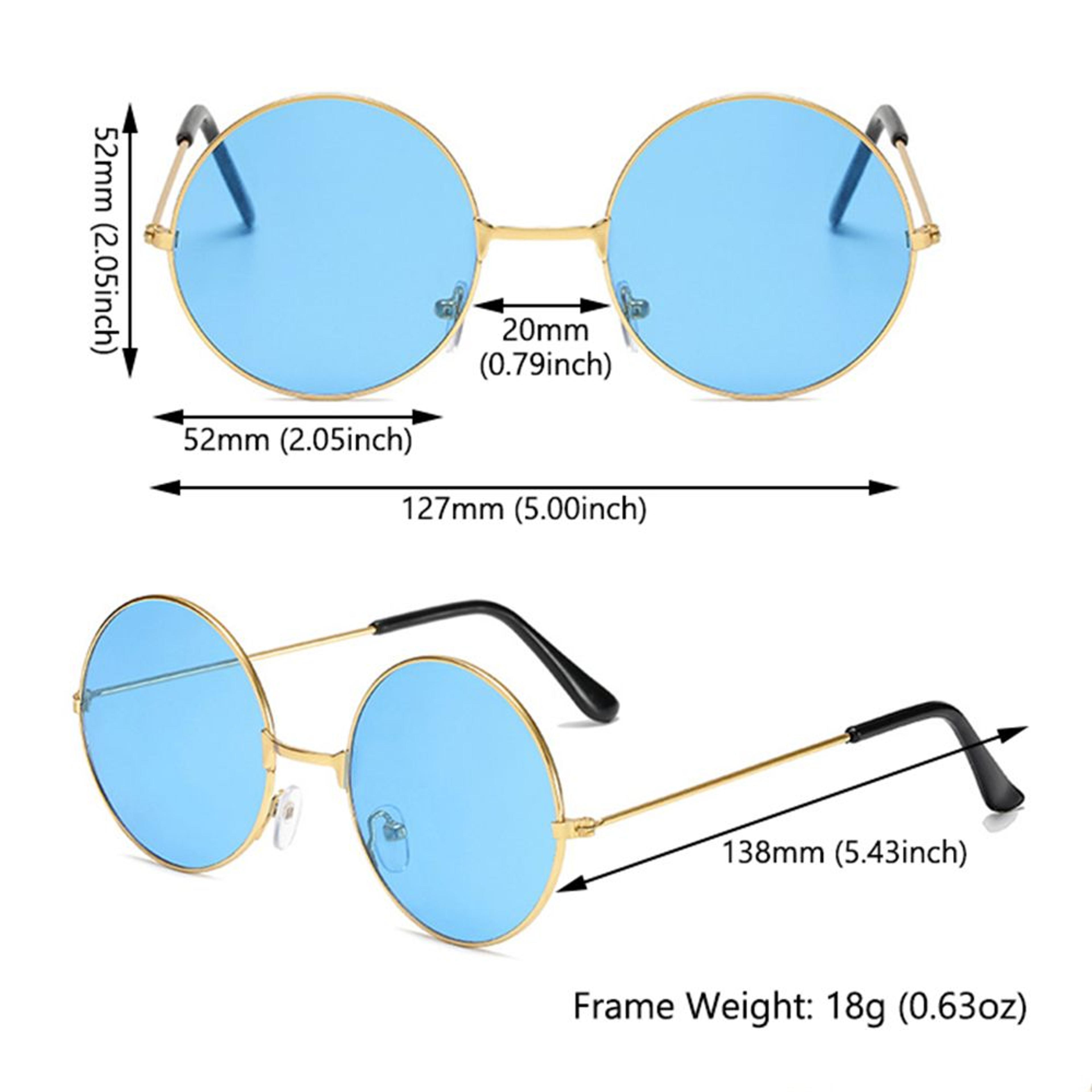 Vintage Round Sunglasses Unisex Metal Frame Mirrored Retro Eyewear 2