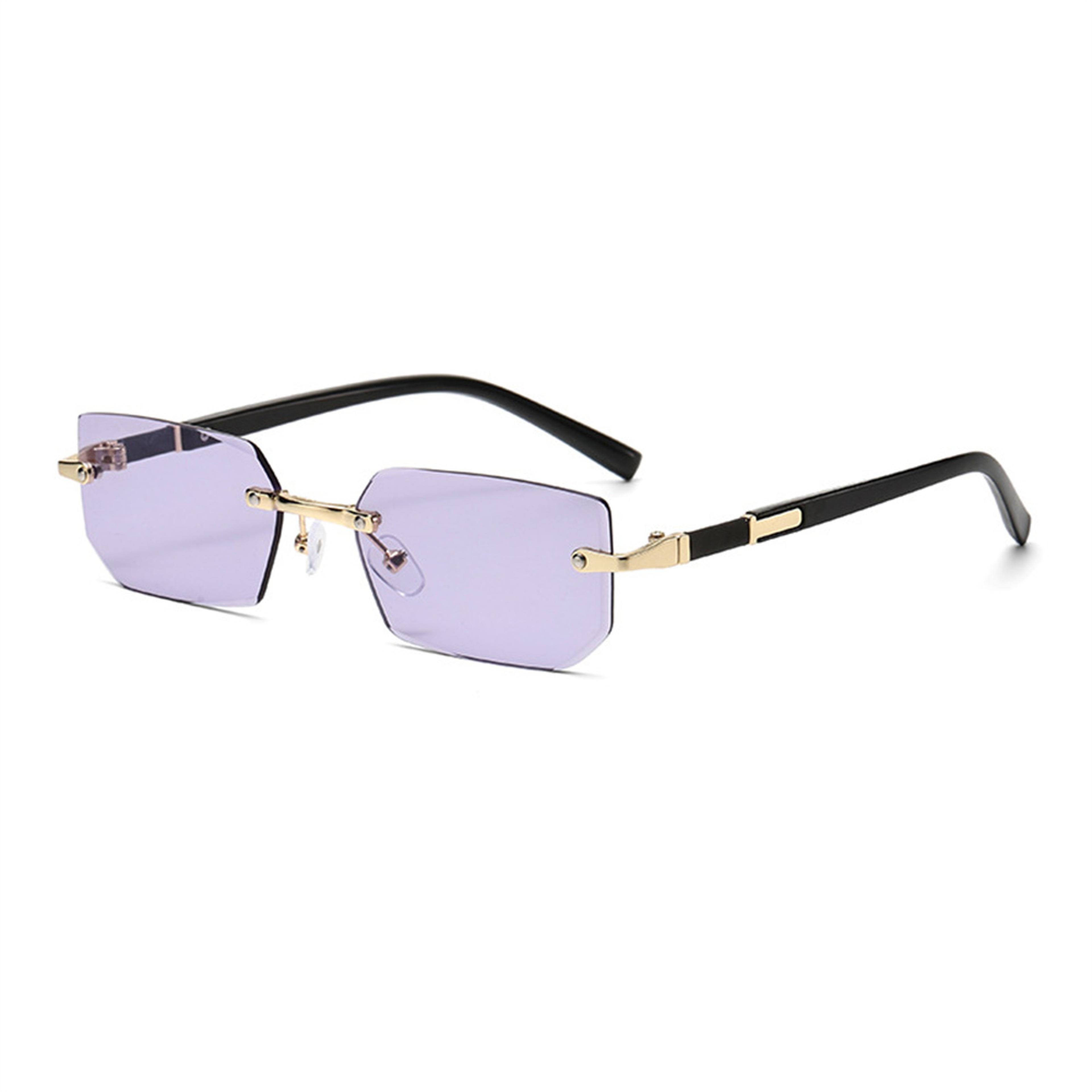 Men Rimless Rectangle Sunglasses Vintage Square Color Lens Fashion Shades 5
