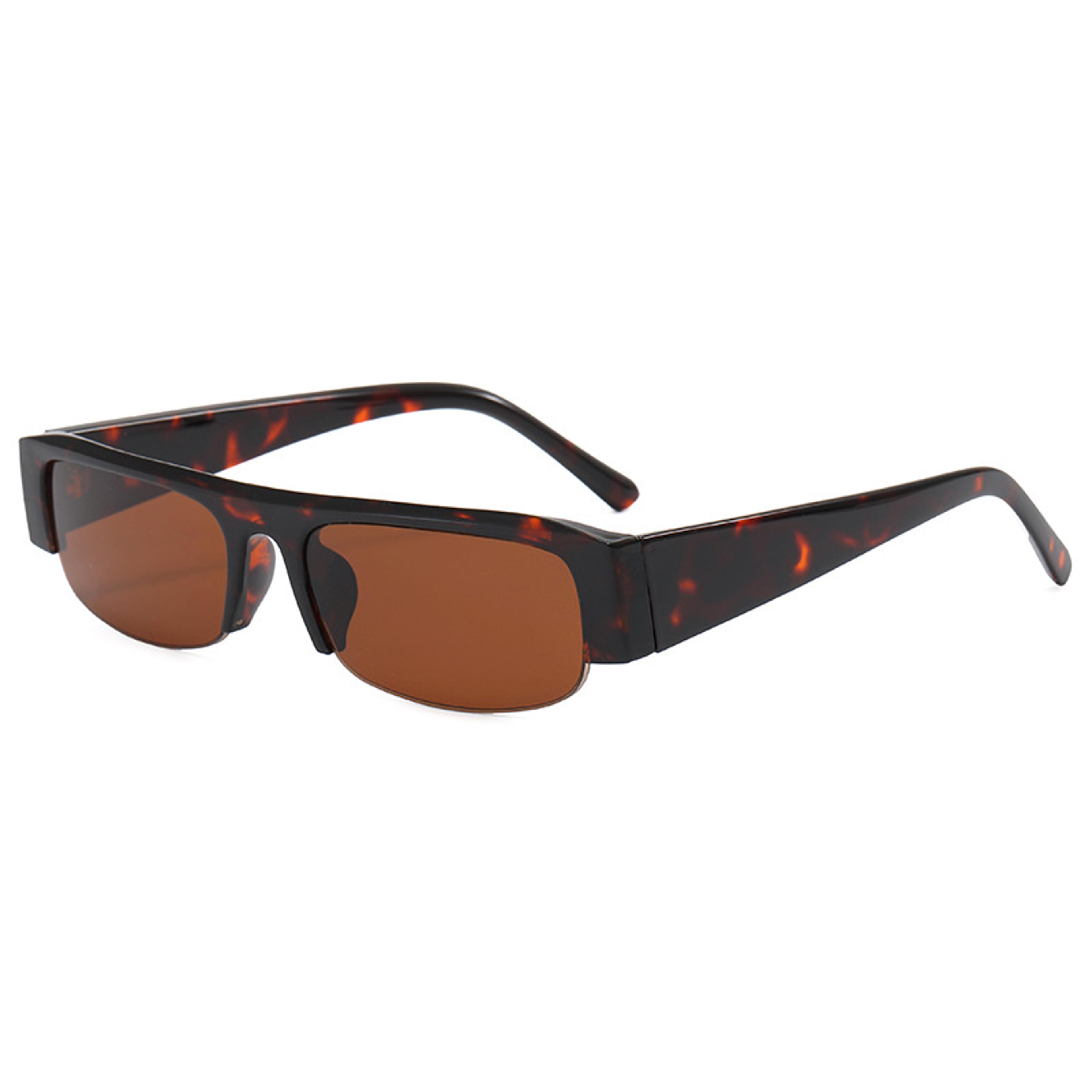 Rectangle Sunglasses Lightweight Chunky Half Frame Retro Sunglasses For Women Men 1