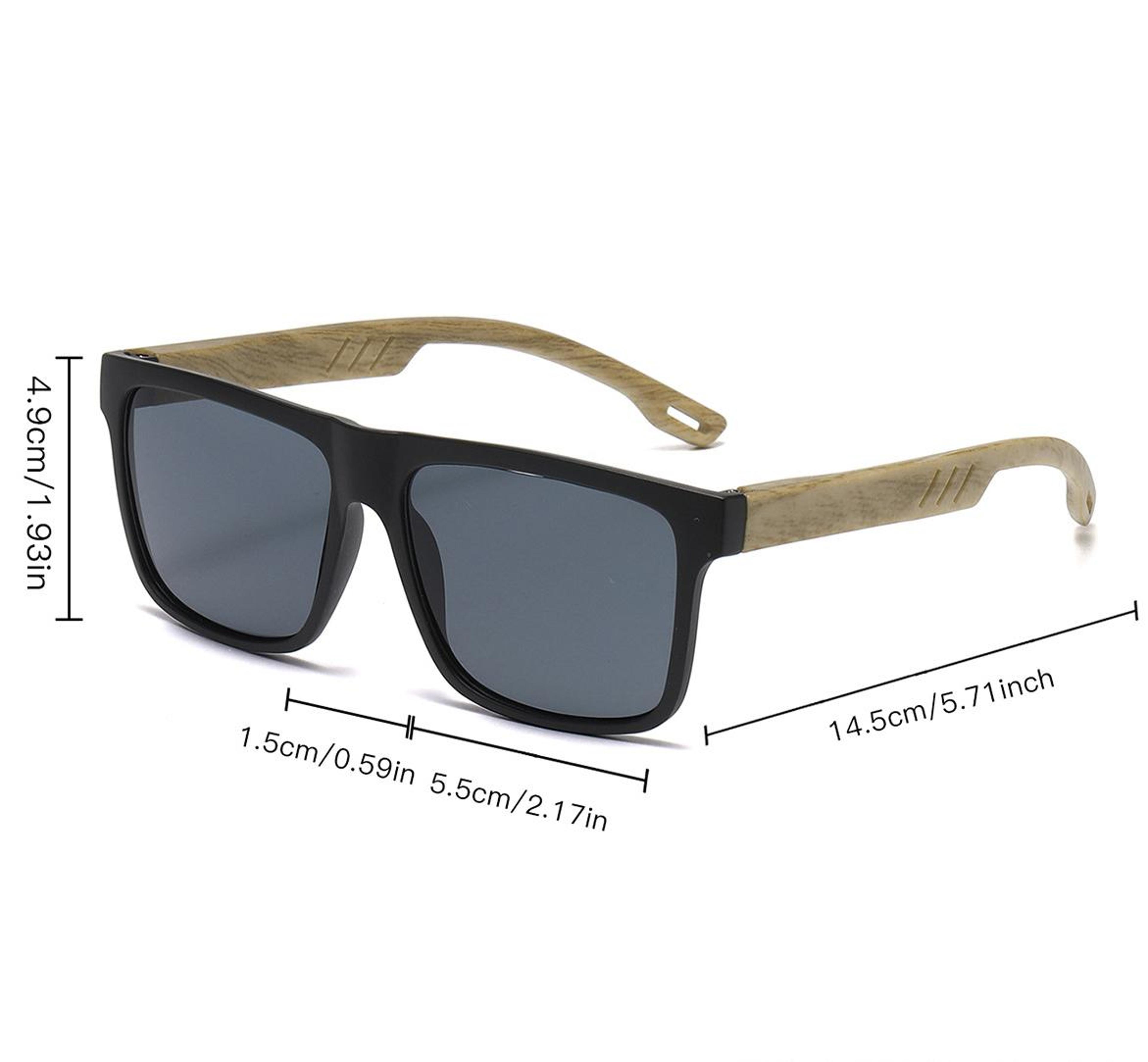 Retro Walnut Polarized Square Sunglasses Lightweight Unisex Driving Eyewear 11
