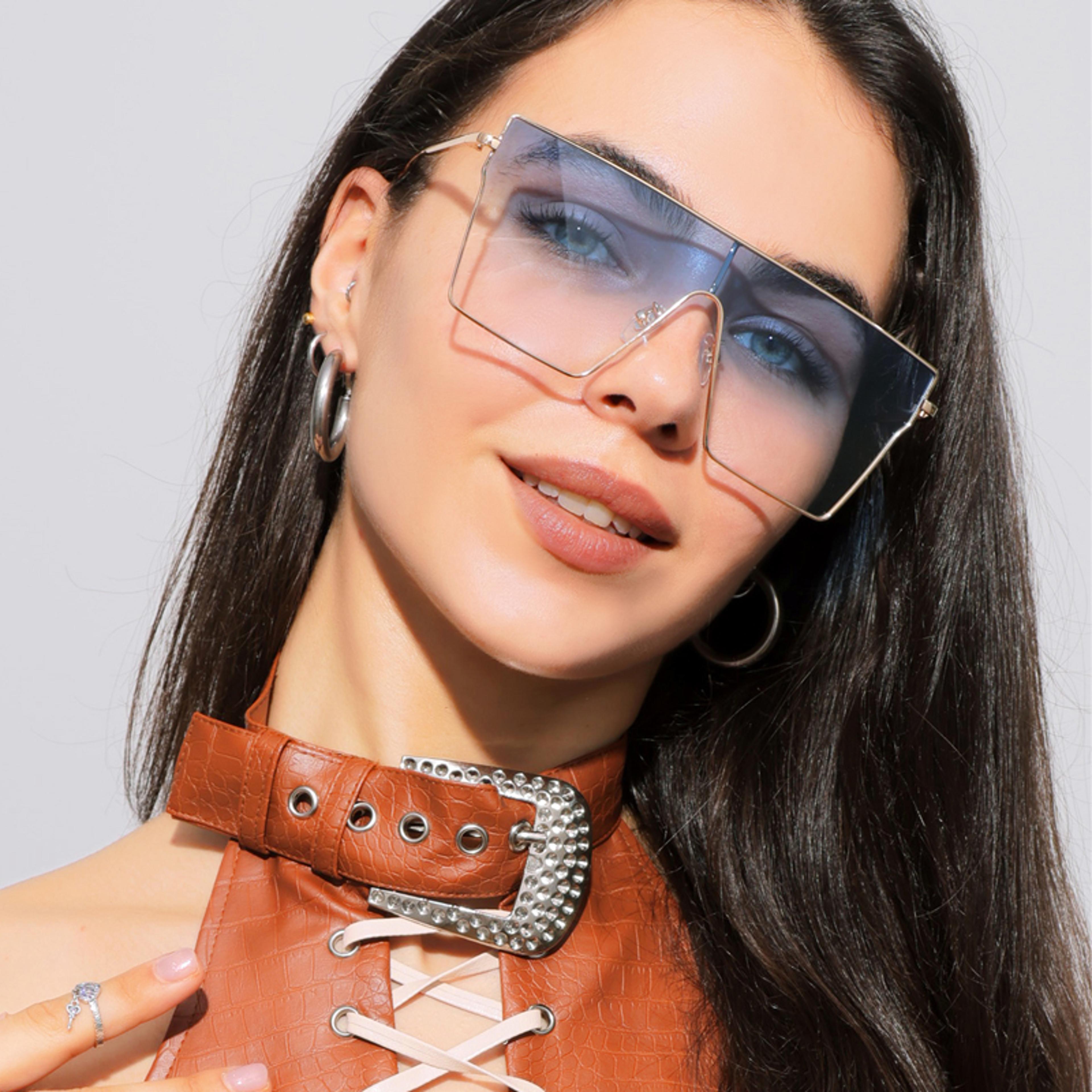 Vintage Steampunk Oversized Gradient Lens Sunglasses For Women 9