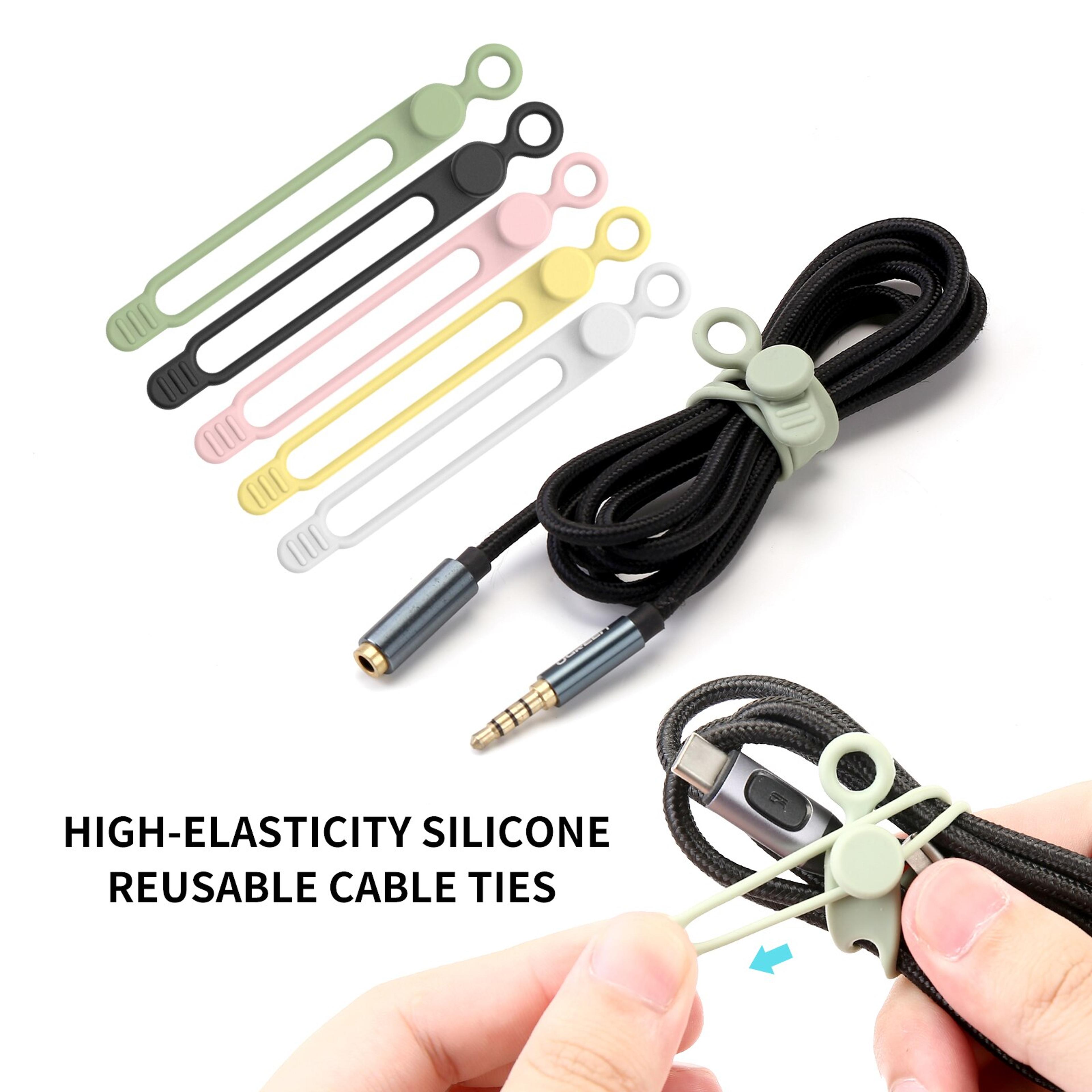 Silicone Cable TiesCord OrganizerCable StrapsReusable Cord TiesTravel Cable Organizer Cute Elastic  1
