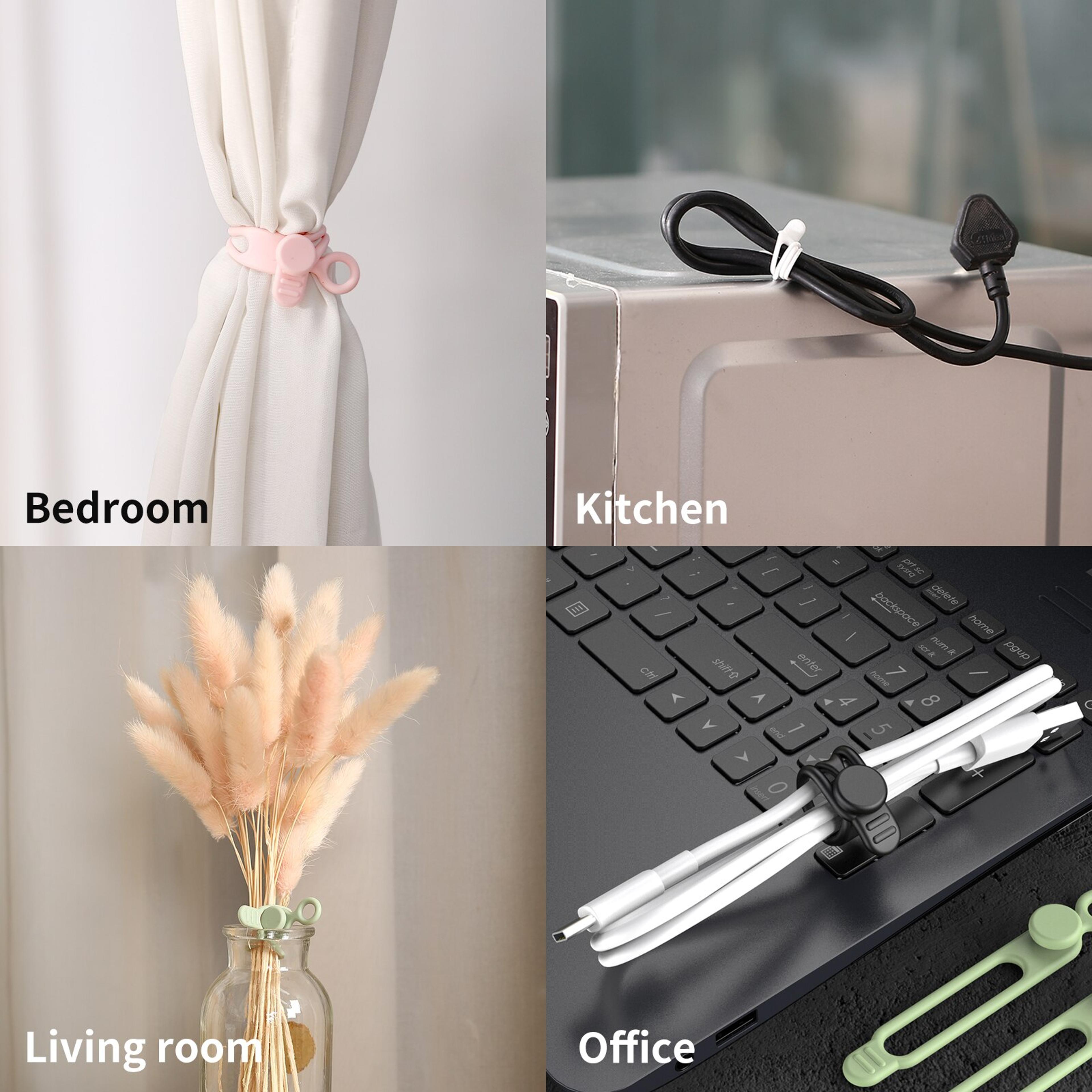 Silicone Cable TiesCord OrganizerCable StrapsReusable Cord TiesTravel Cable Organizer Cute Elastic  5